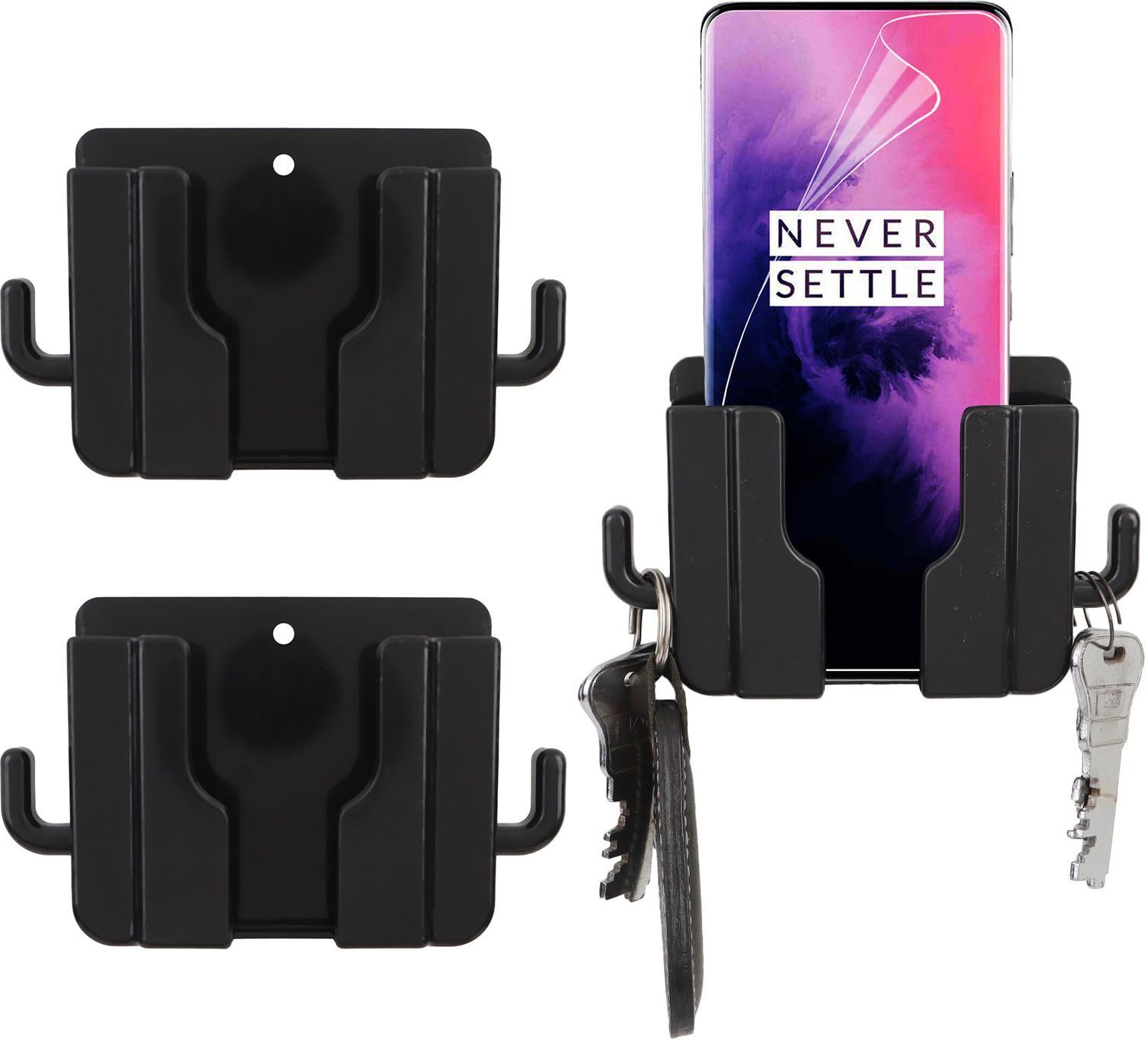 DSNS Mobile Wall Stand for charging | AC/TV Remote Holder Phone Stand Pack OF 3 Black Mobile Holder-image-49
