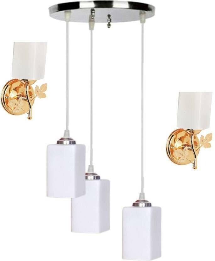1st time Pandent Three Hanging Ceiling Lamp Como With Two Matching Wall Lamp Of Colorful & Decorative Glass Shade-Do360 Pendant Lamp Ceiling Lamp-picture-19