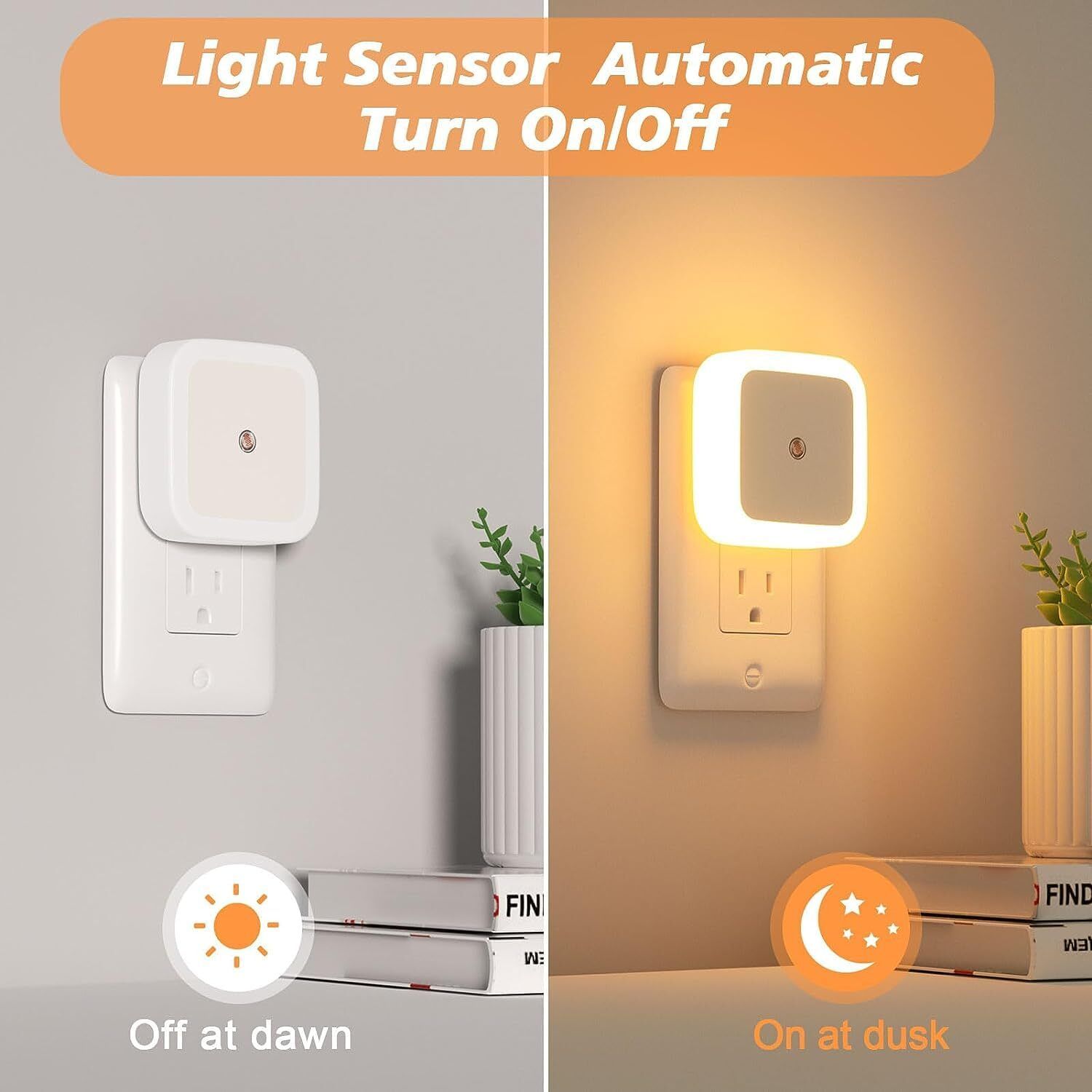 GatiH Night Lamp Sensor Light for Bedroom Smart Automatic ONOFF Dim LED Lights Lamp Smart Sensor Light