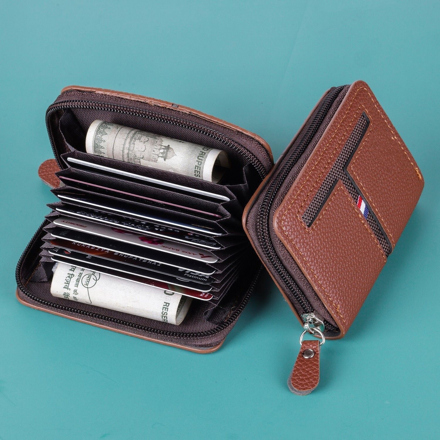 metronaut Men Casual, Formal Brown Genuine Leather RFID Card Holder-picture-46