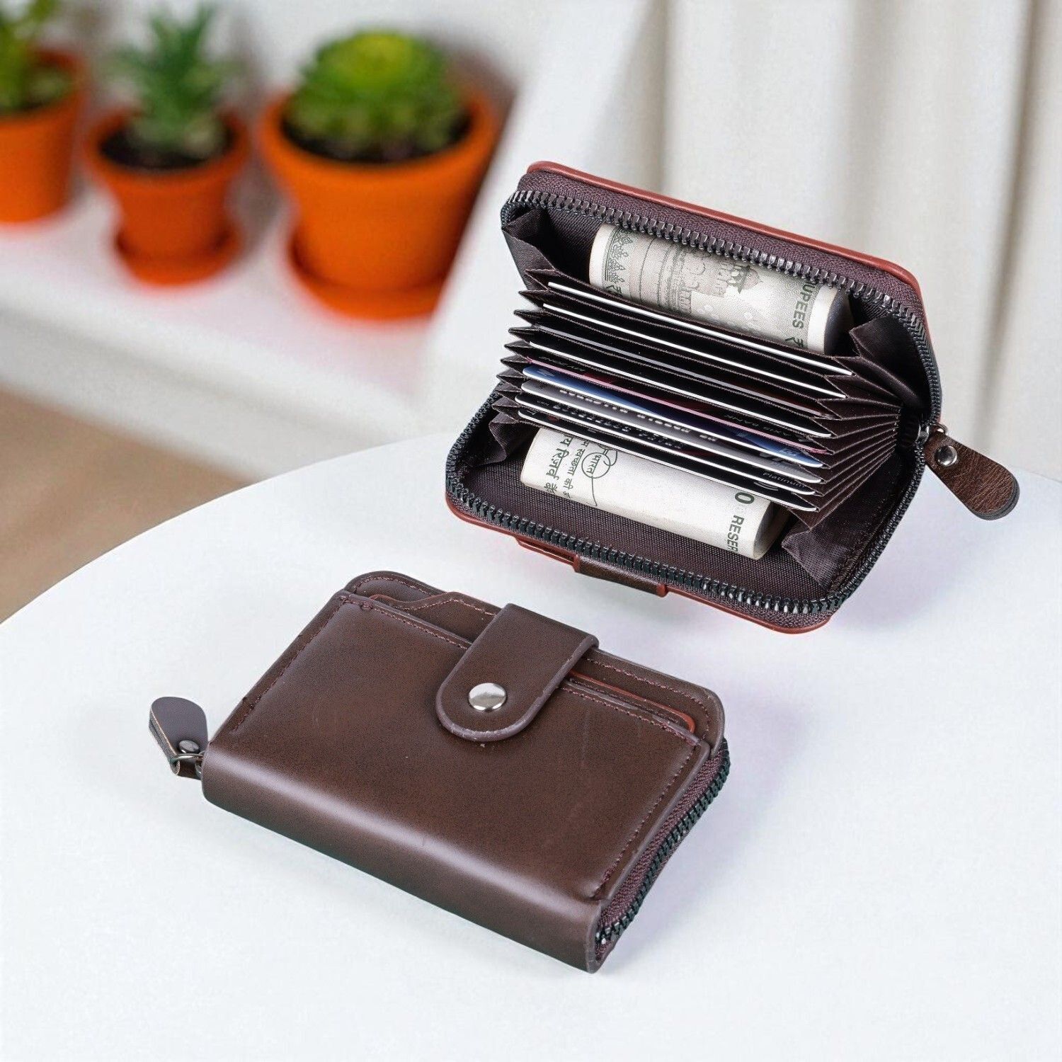 metronaut Men Casual, Formal Brown Genuine Leather RFID Card Holder-picture-37