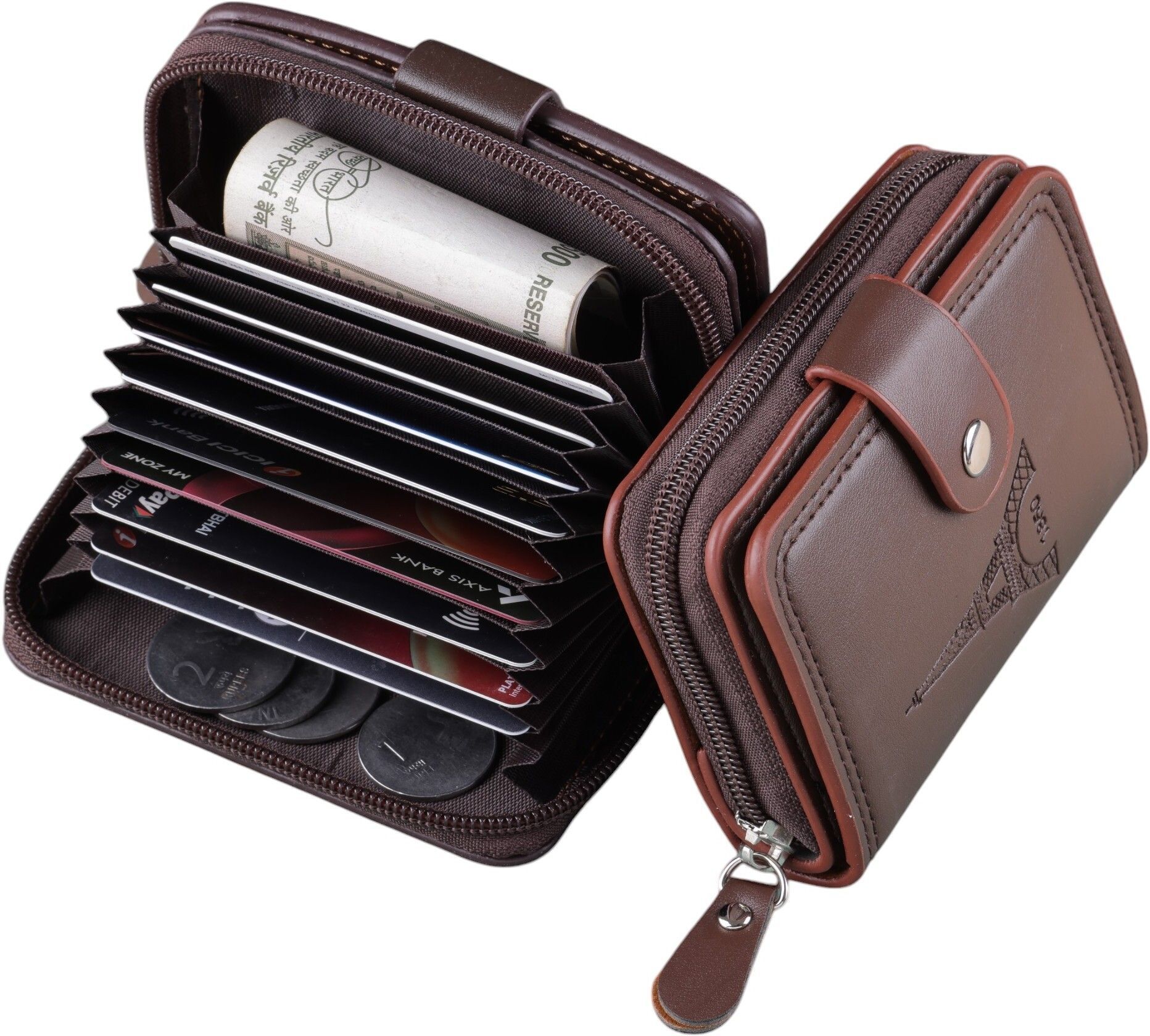 metronaut Men Casual, Formal Brown Genuine Leather RFID Card Holder-picture-32