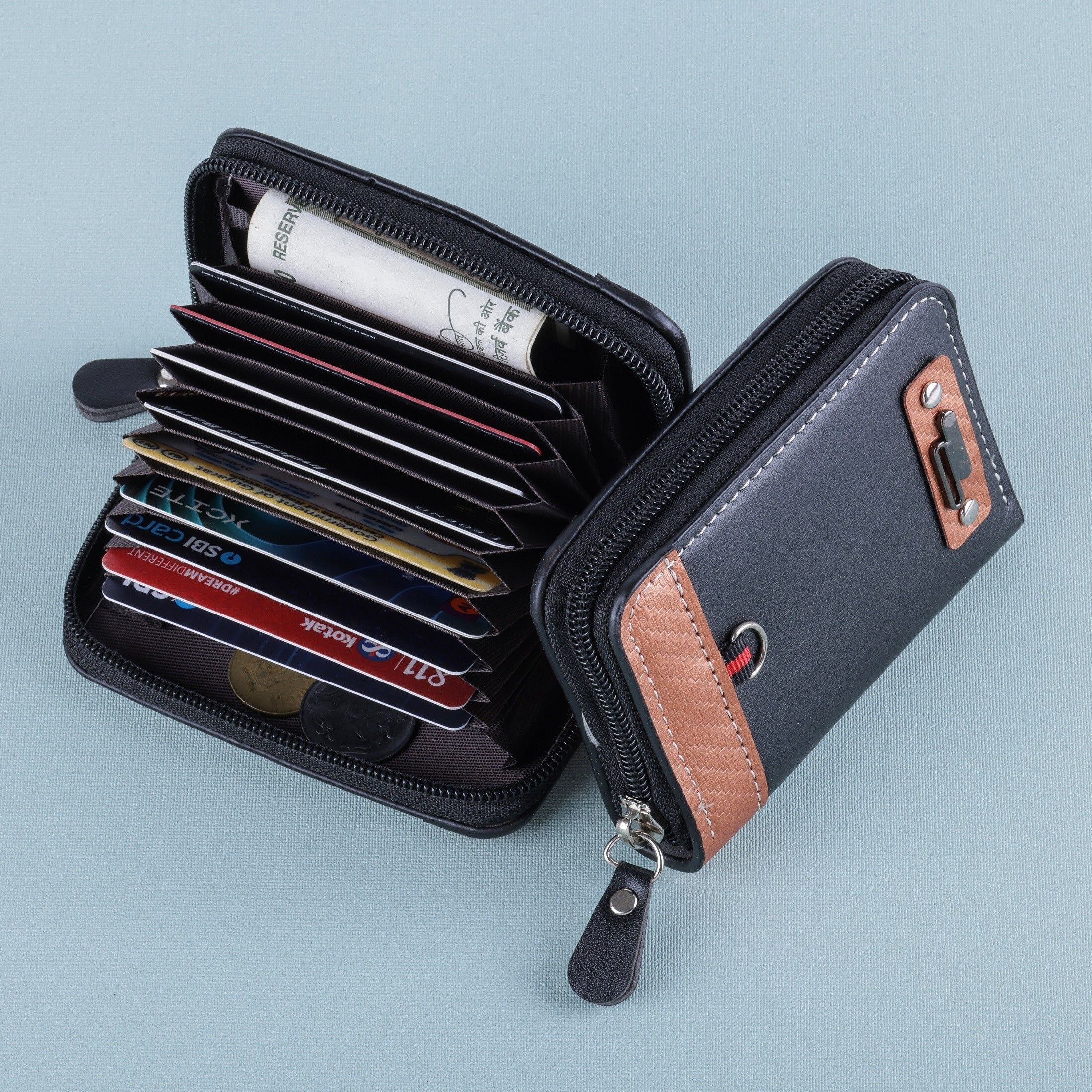 metronaut Men Casual, Formal Black Genuine Leather RFID Card Holder-picture-43