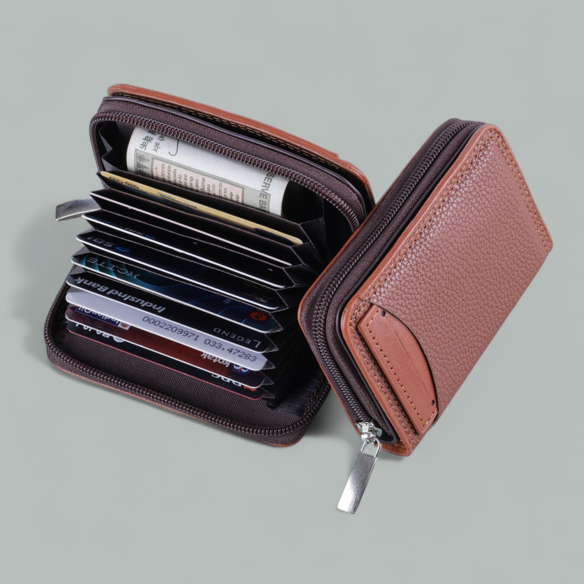 metronaut Men Casual, Formal Brown Genuine Leather RFID Card Holder-picture-14