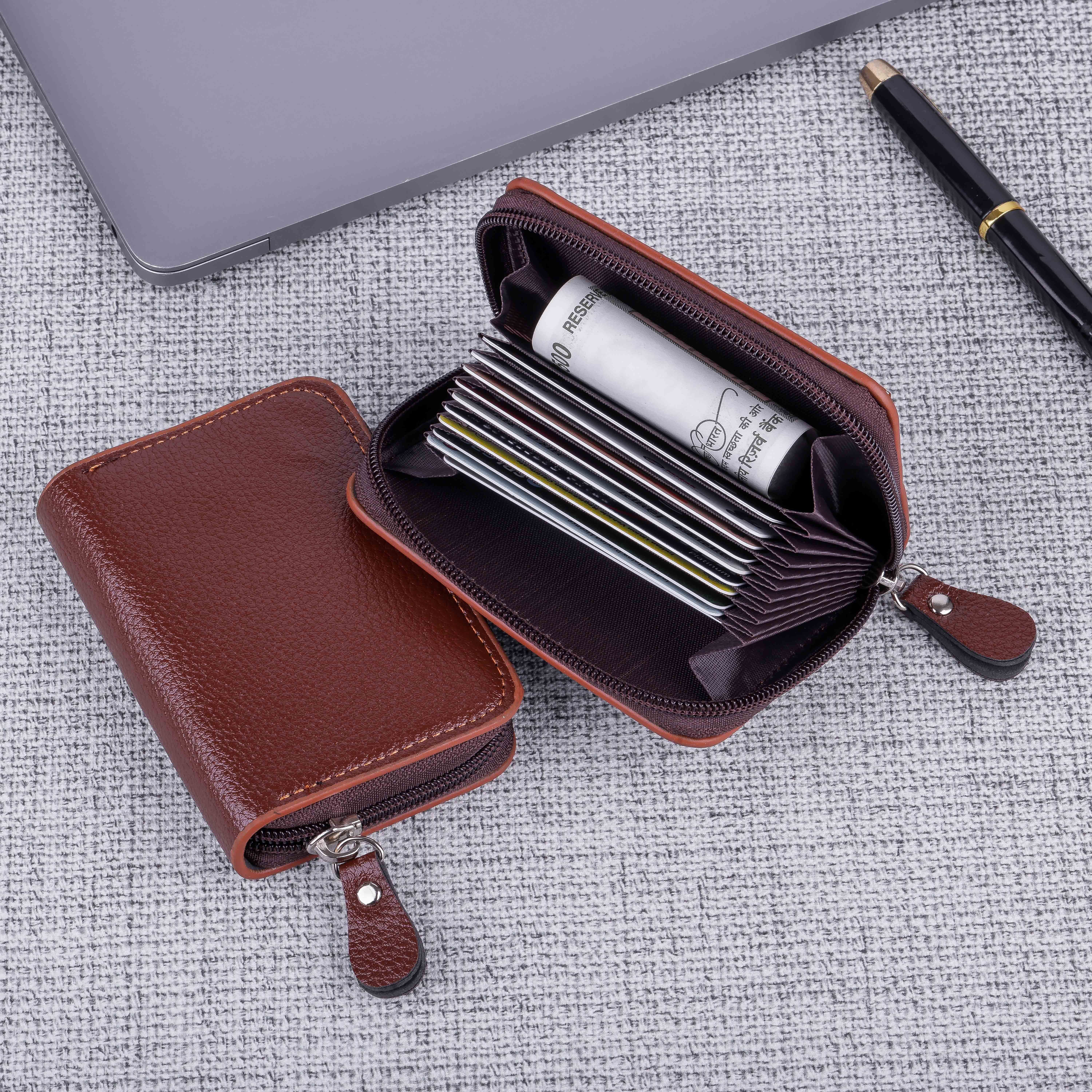 metronaut Men Casual, Formal Brown Genuine Leather RFID Card Holder-picture-21