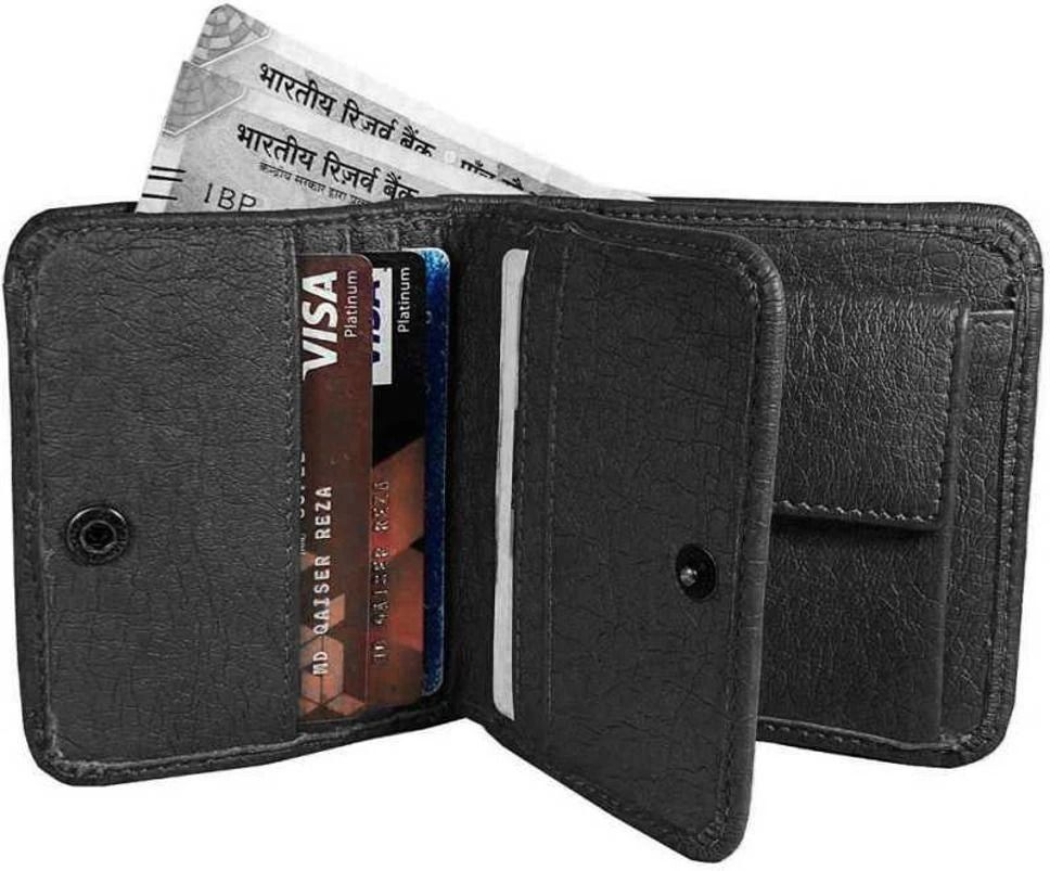 Men Trendy, Formal, Casual, Travel Black Artificial Leather RFID Wallet