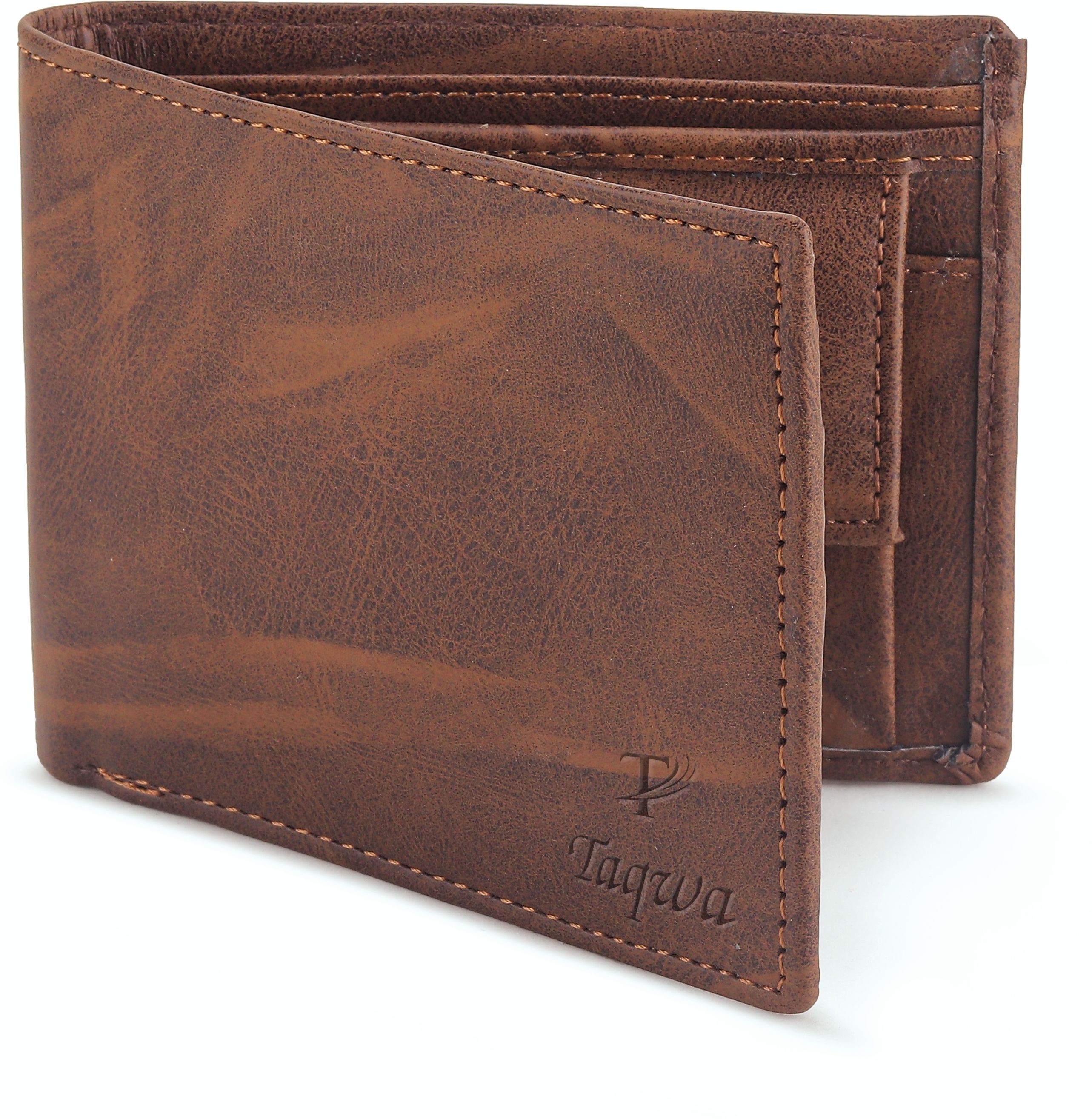 Men Trendy Brown Artificial Leather Wallet-image-11