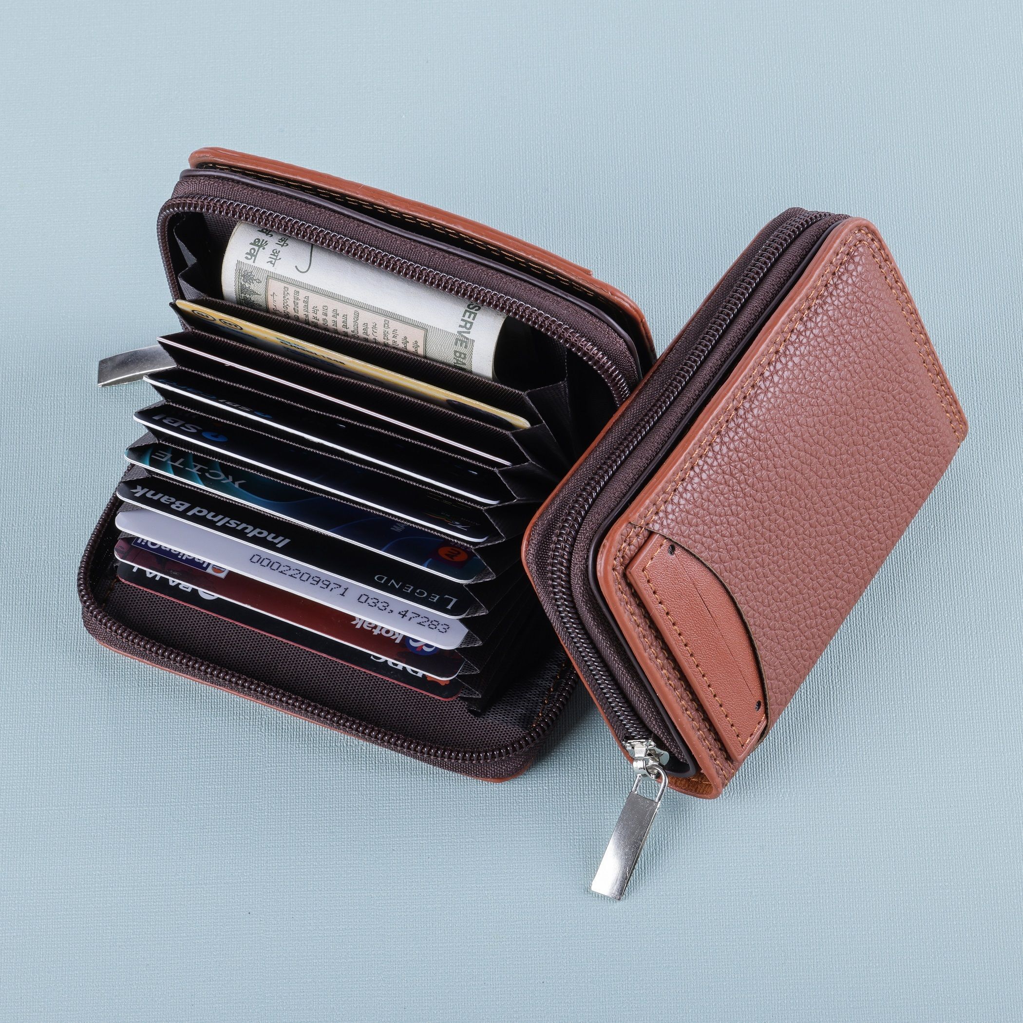 metronaut Men Casual, Formal Brown Genuine Leather RFID Card Holder-picture-13