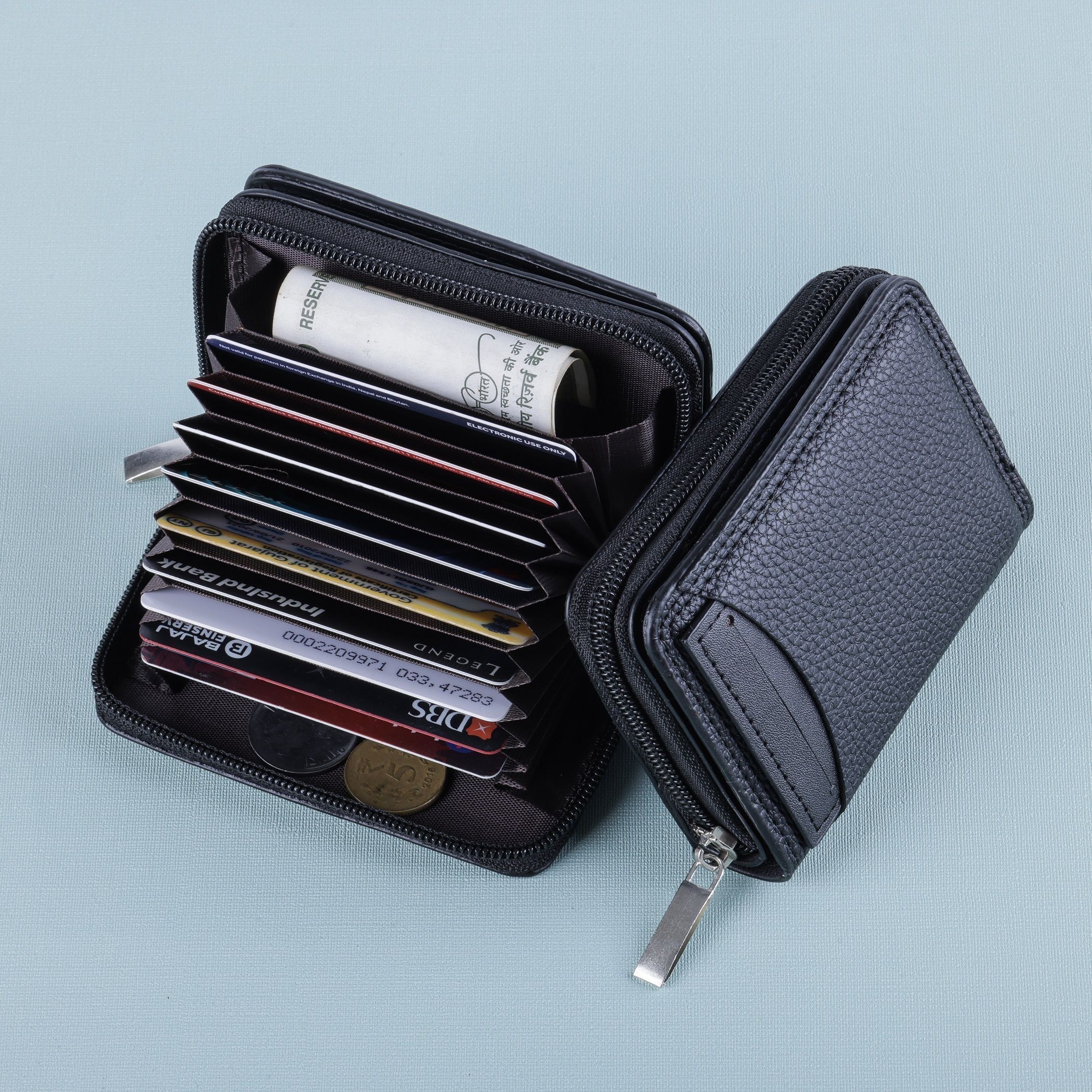 metronaut Men Casual, Formal Black Genuine Leather RFID Card Holder-picture-41