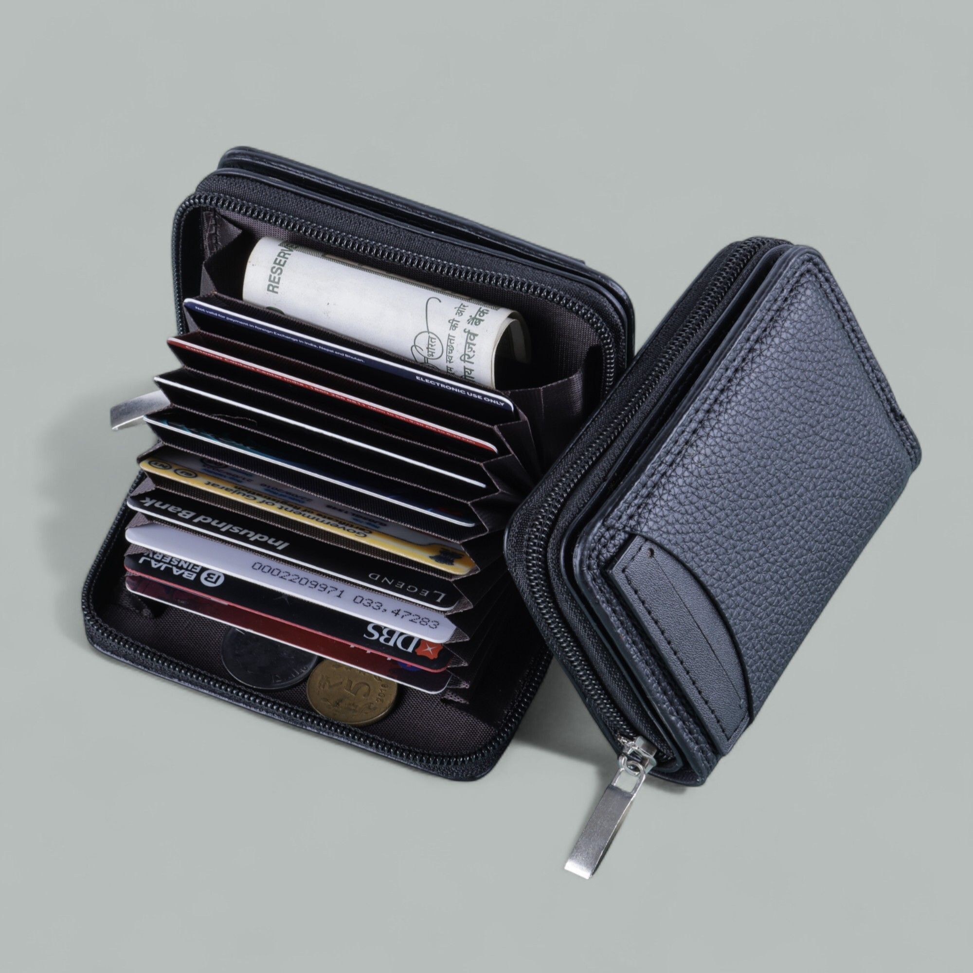 metronaut Men Casual, Formal Black Genuine Leather RFID Card Holder-picture-34