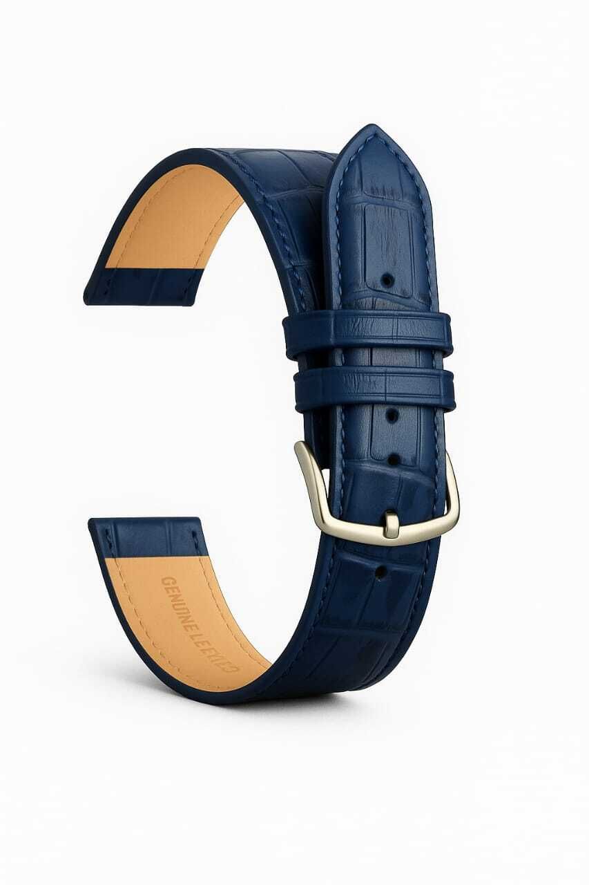 RStraps 20mm Croc Blue Genuine Leather Strap Belt for Men | Replacement Band 20 mm Genuine Leather Watch Strap-image-12