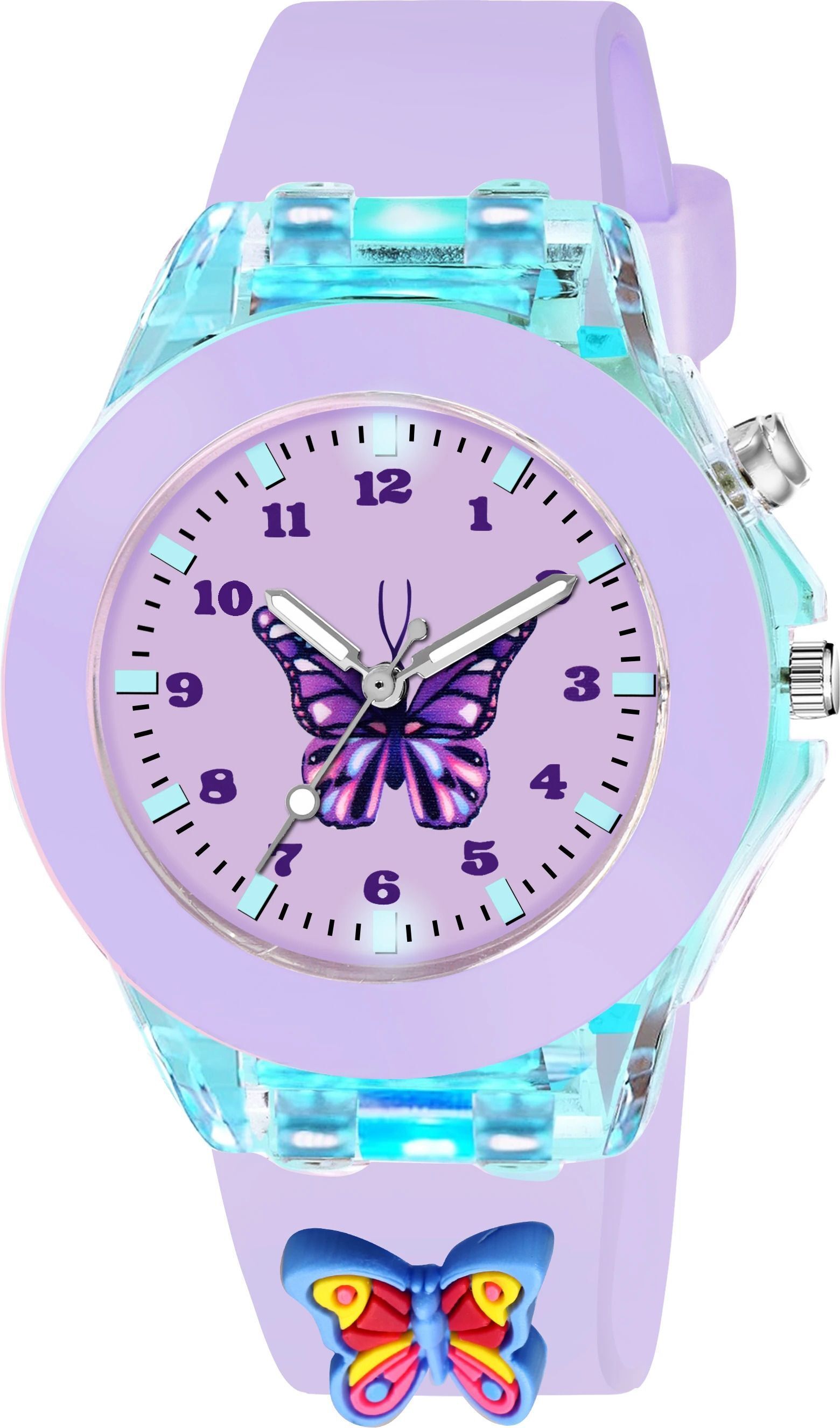 Analog Watch - For Boys & Girls MW_01Multicolor Lights Dial 3D Cute Cartoon Silicon Strap Kids Boy-image-3