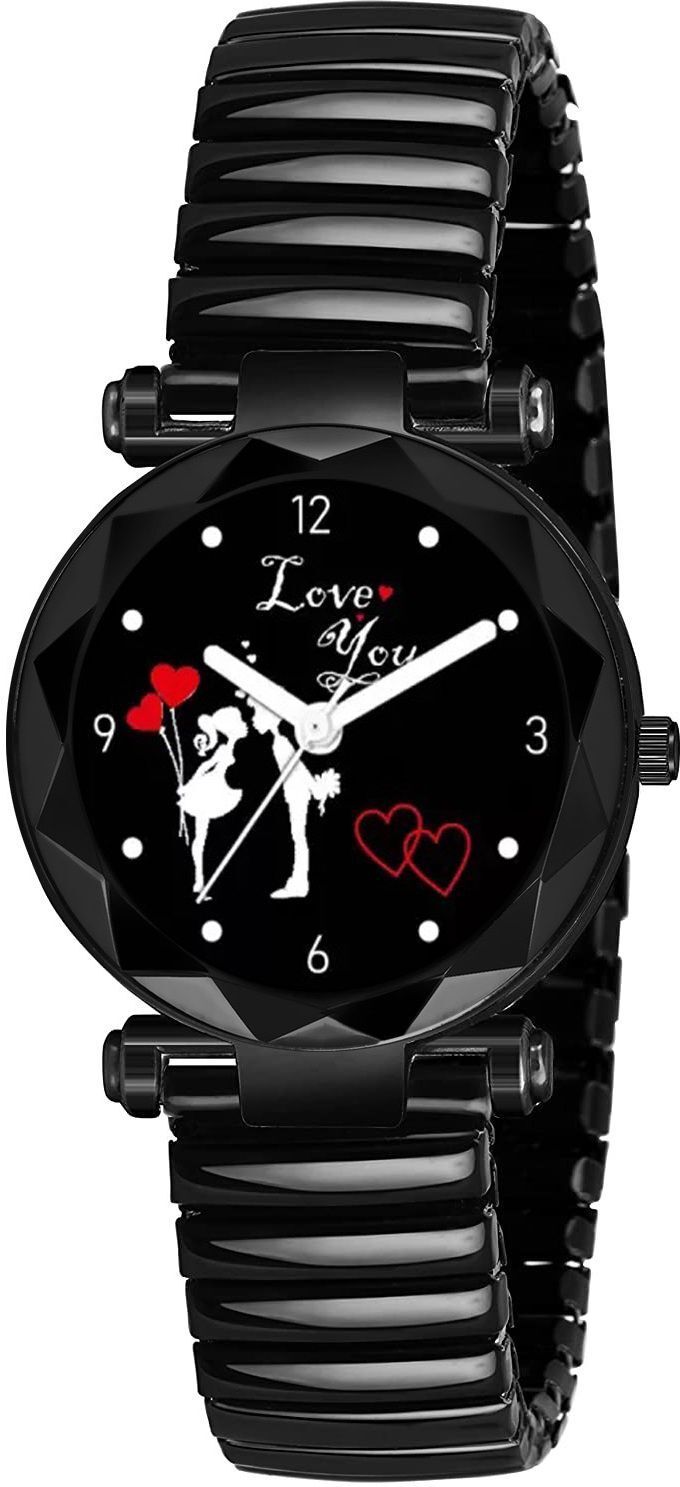 Analog-Digital Watch - For Men & Women WB_58Couple Black Dial And Elastic Band-image-48
