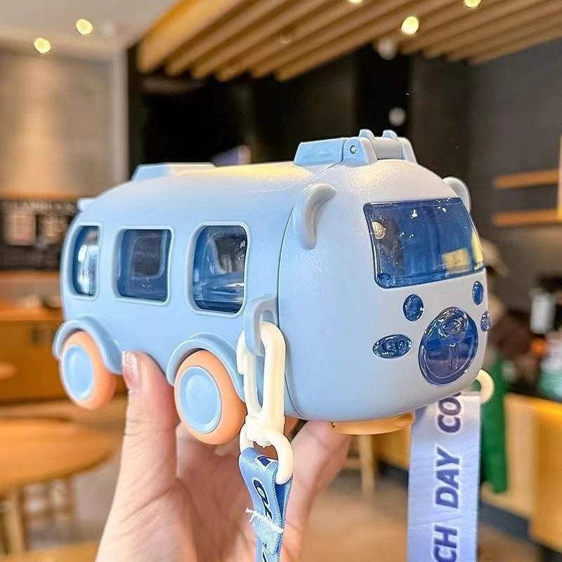 Hot Sale Baby Bus Plastic Straw Water Bottle Food Grade High-image-1