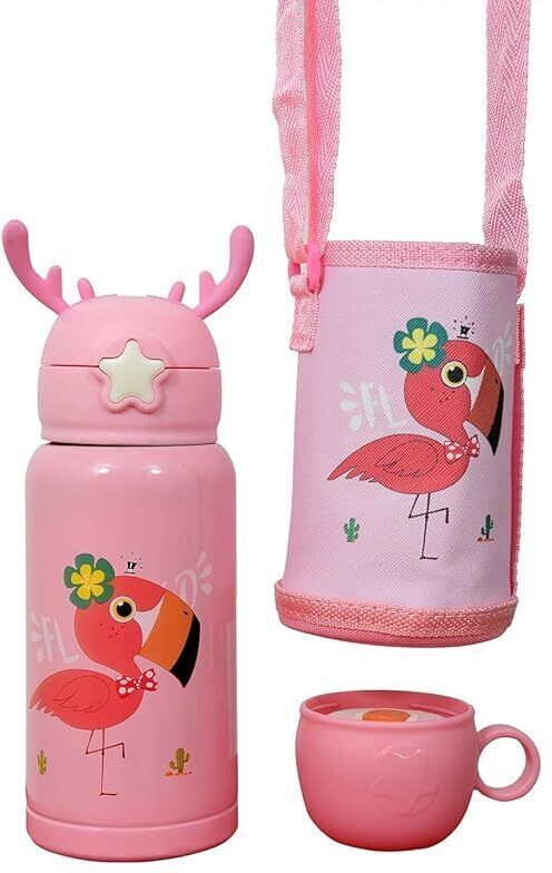 Kids Water Bottle Carrier Holder Shoulder Strap and Spare Cover Lid Bottle 550 ml Water Bottle-image-23