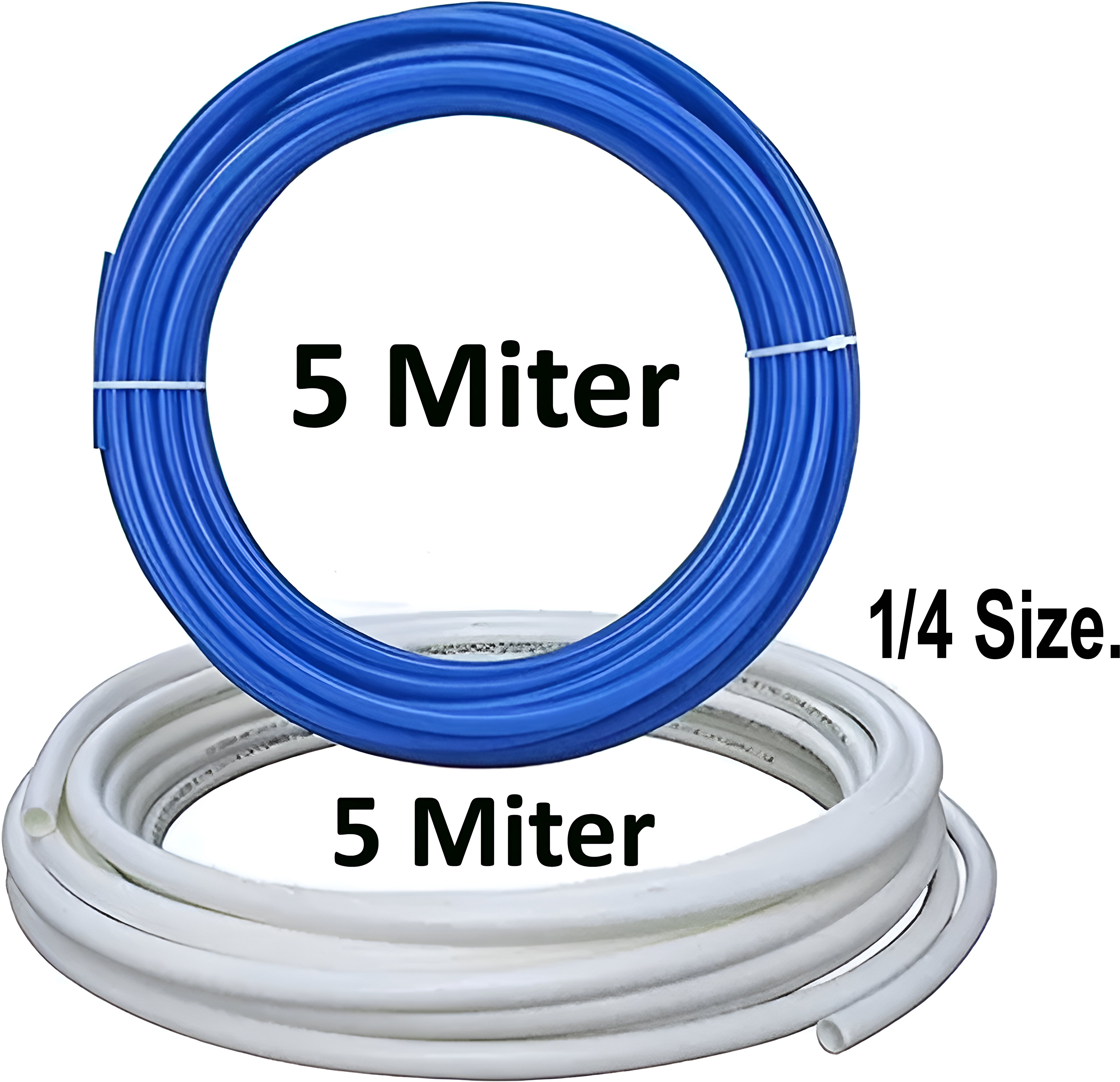 RO Water Purifiers Hose Pipe Tubing 1/4 White 5 mtr + Blue 5mtr Solid Filter Cartridge