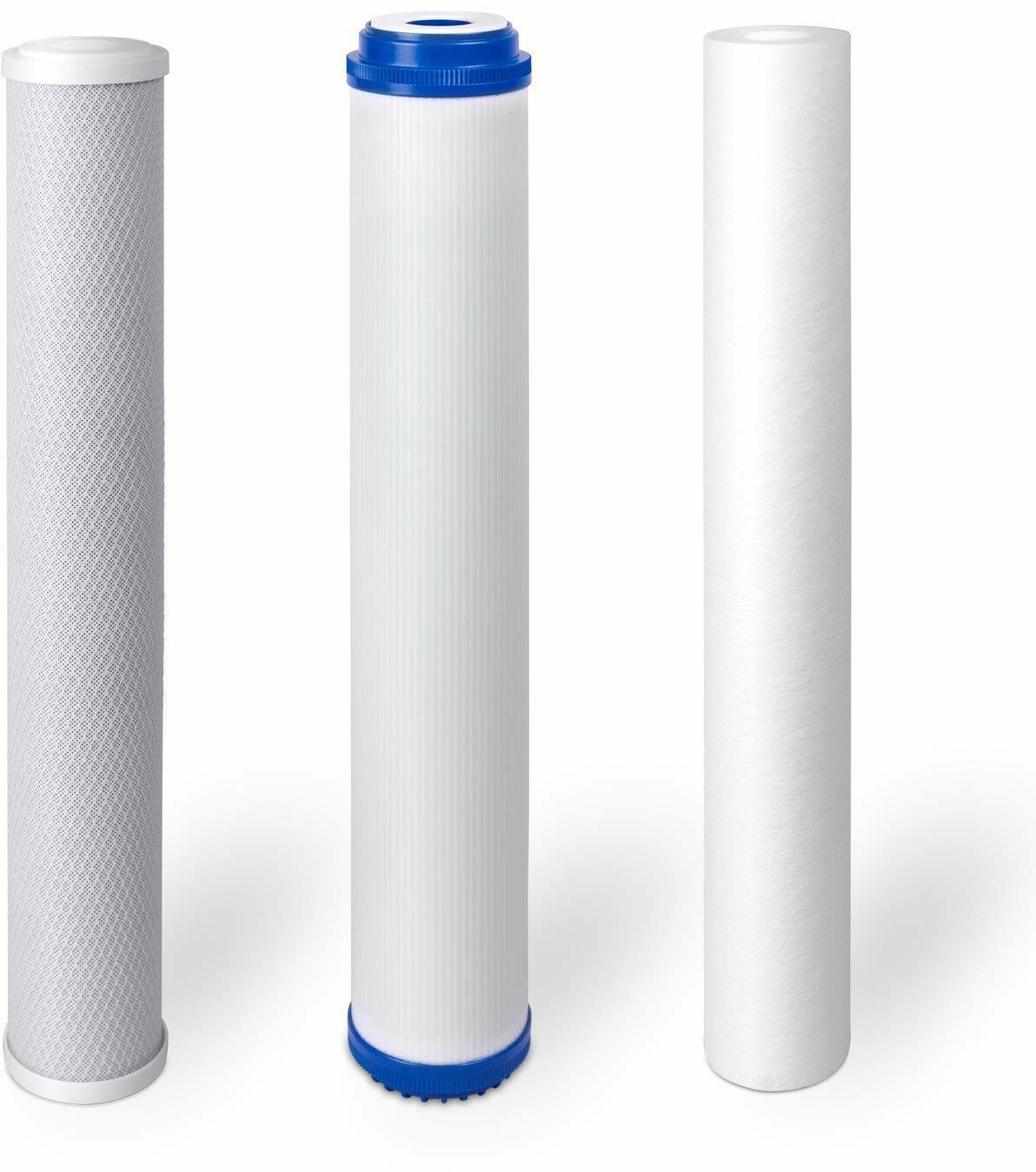 maharshi Ro 20 inch Filter Set (PP Spun, Granular Activated Carbon GAC, Carbon Block CTO) Solid Filter Cartridge image 1