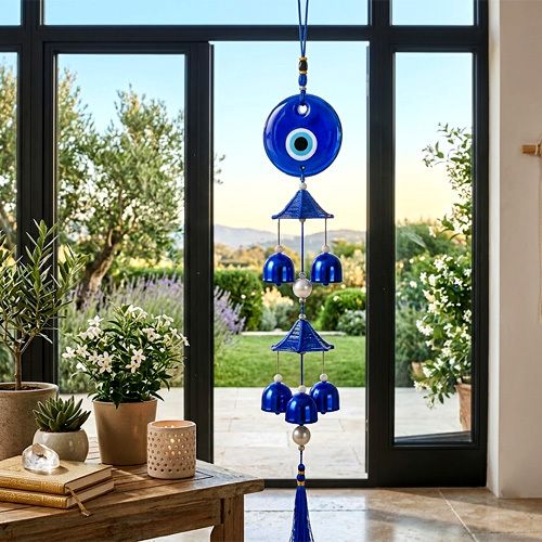 Evil Eye Wind Chime – Protective Charm for Balcony & Home Plastic Windchime-image-49