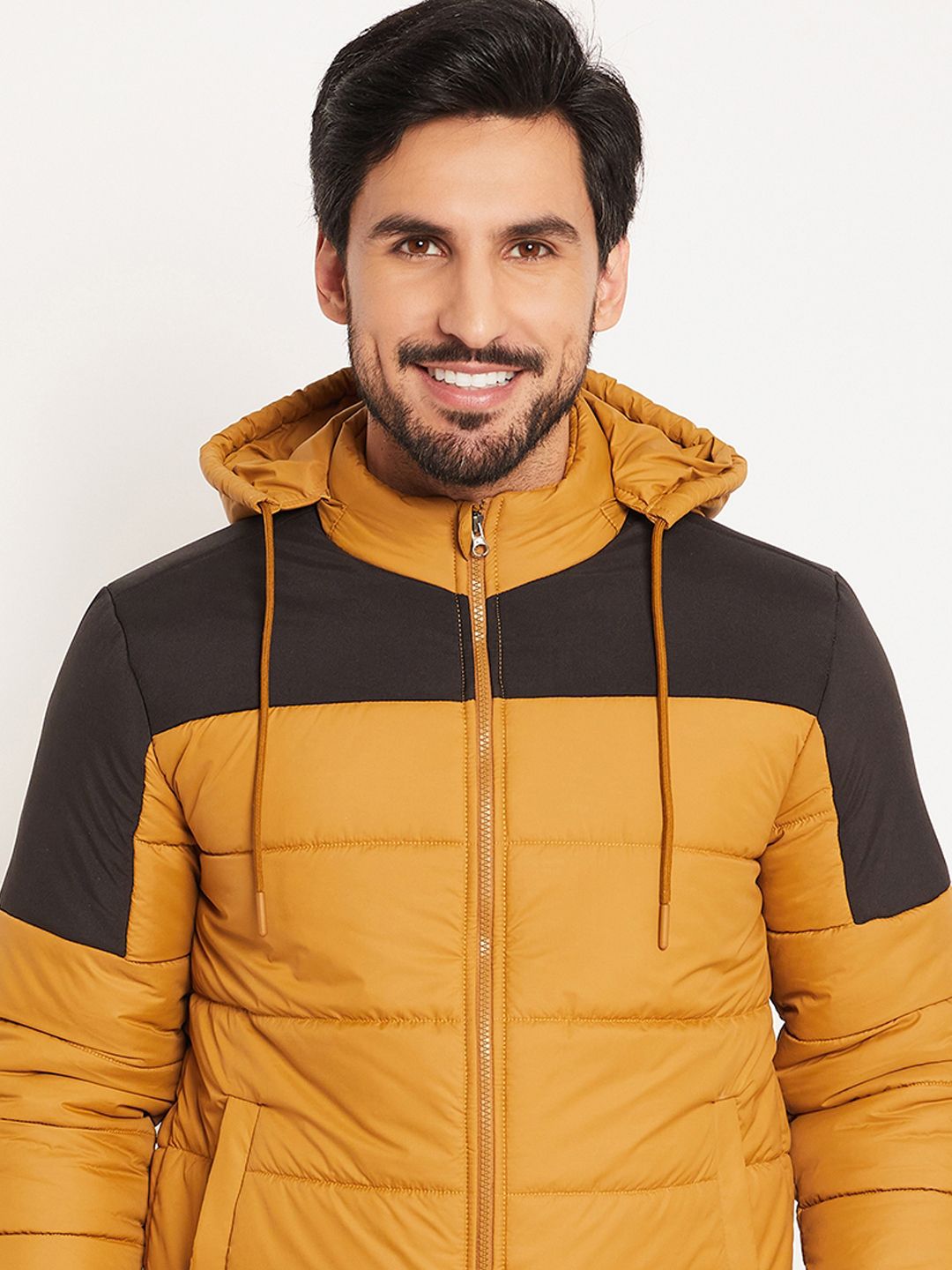 Men Colorblock Quilted Jacket-image-4