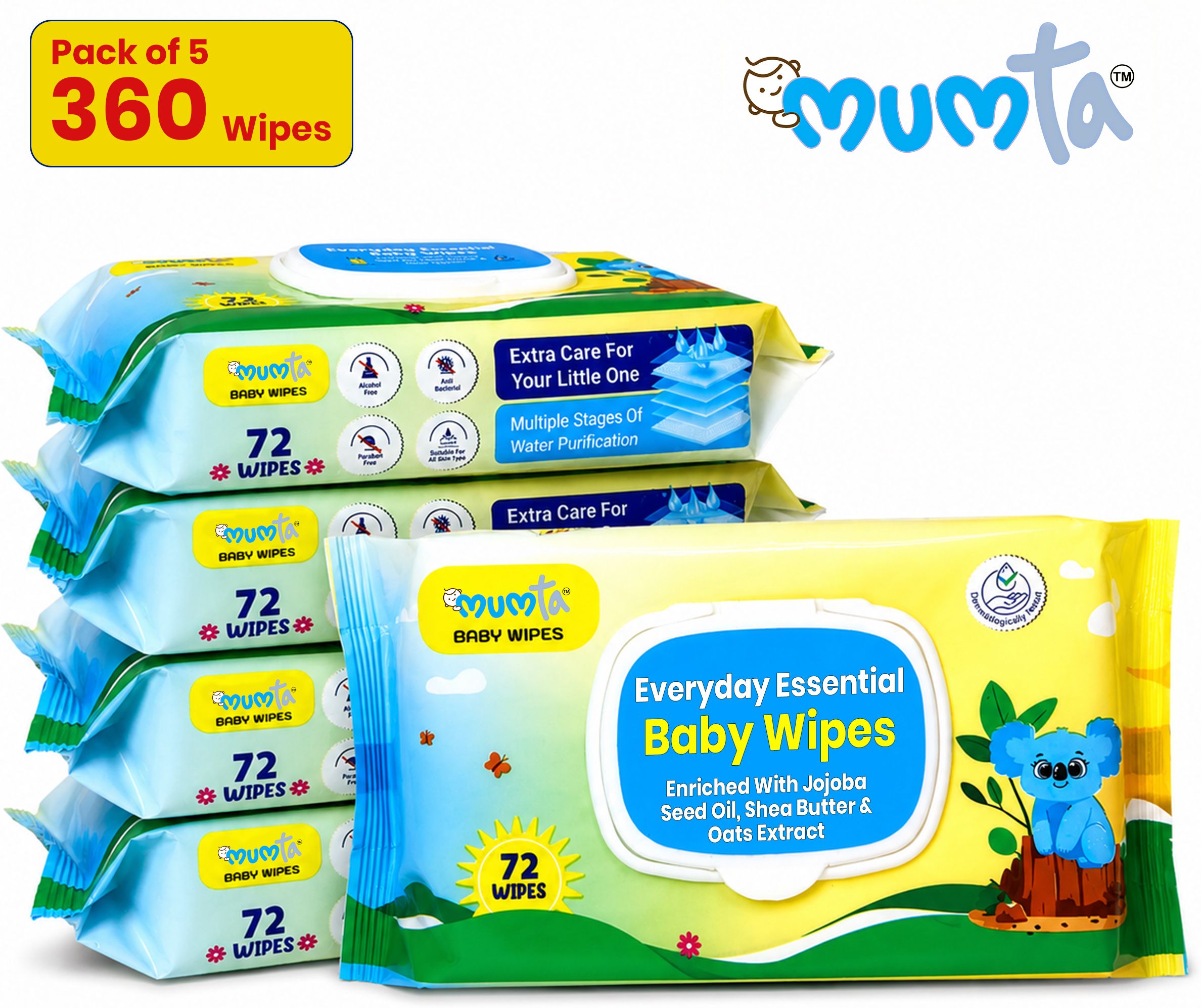 mumta Baby Wipes | Extra Soft Baby Wet Wipes for Baby Sensitive Skin - Pack of 5-picture-12