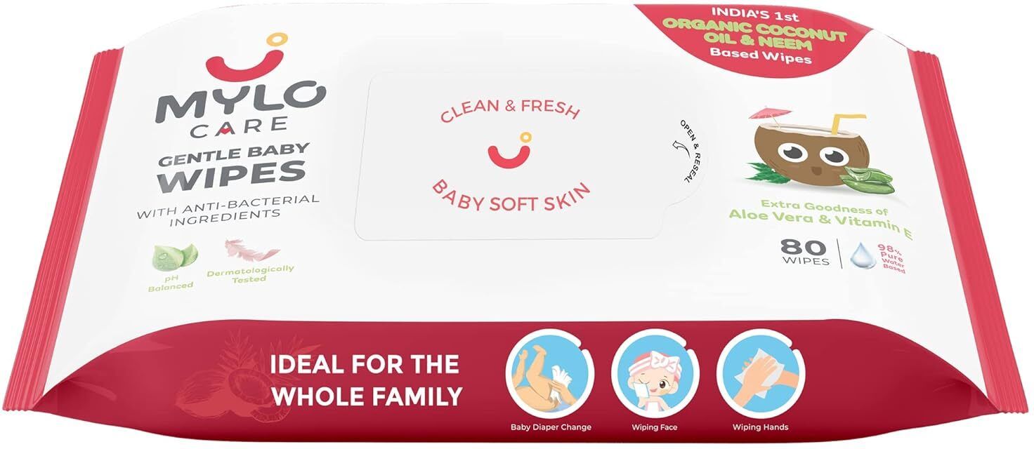 tkh Mylo Gentle Baby Wipes Non-Lid (Pack of 1) 80 Wipes per /no Wipe Warmer-picture-26