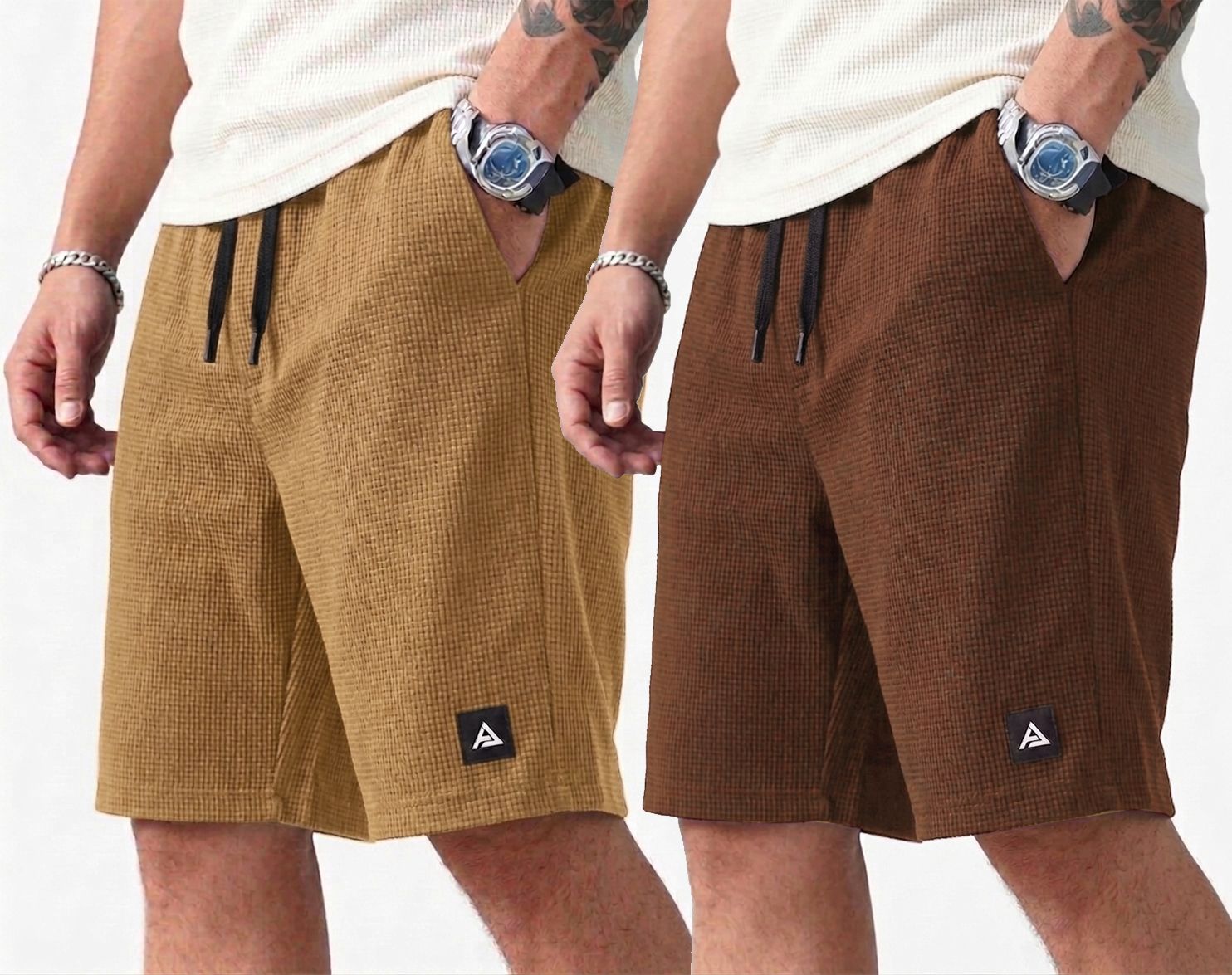 avolt Pack of 2 Self Design Men Multicolor Casual Shorts-picture-18