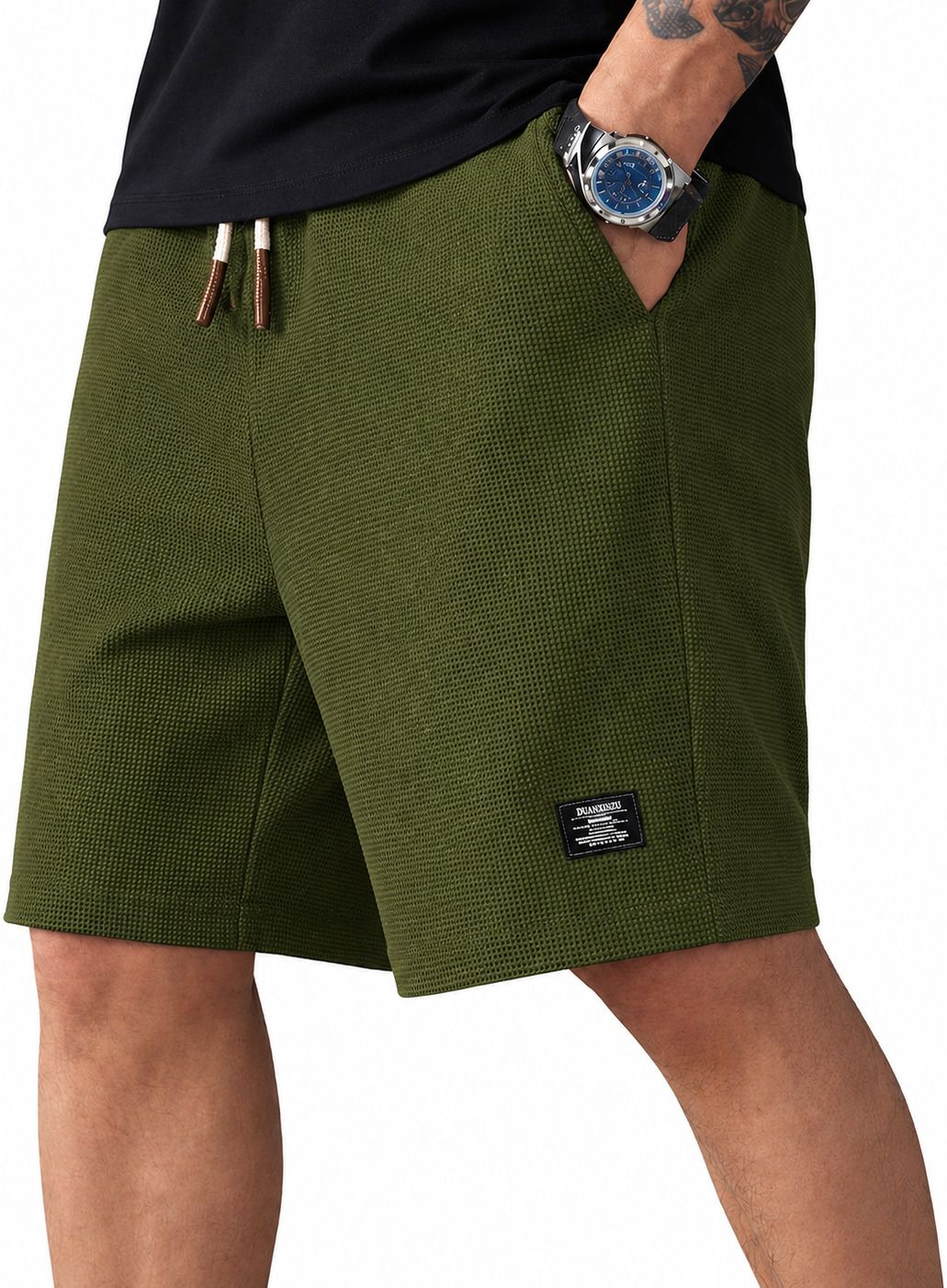 as faision Solid Men Green Gym Shorts-picture-17