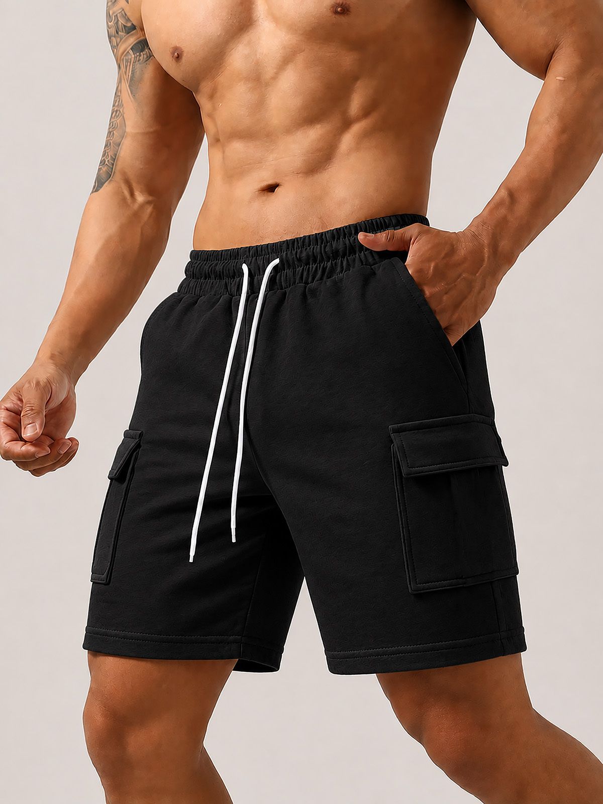 pravaha Solid Men Black Regular Shorts-picture-2