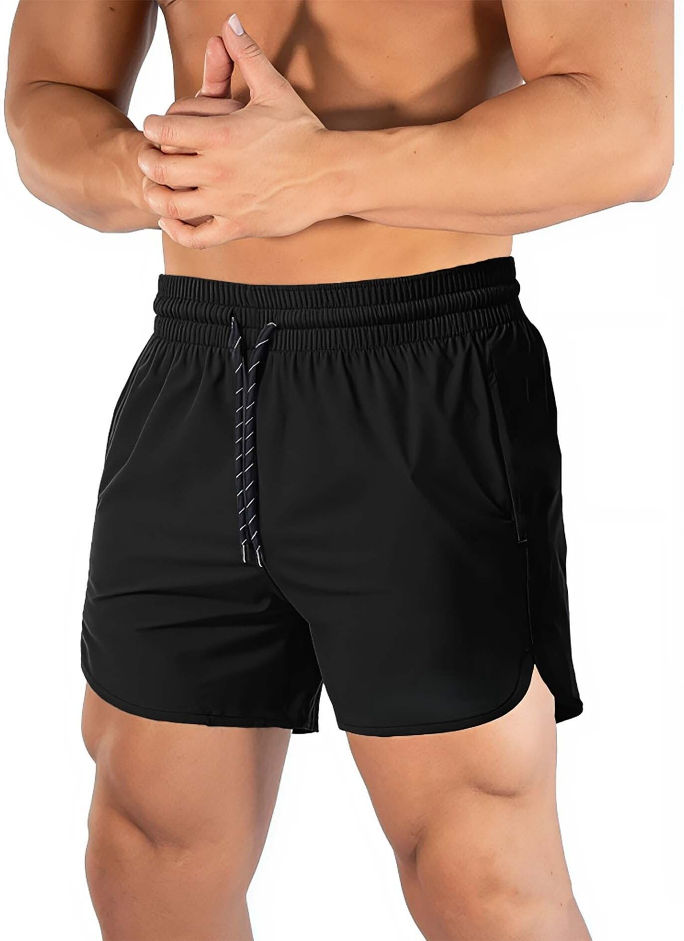 nuno Solid Men Black Running Shorts-picture-7