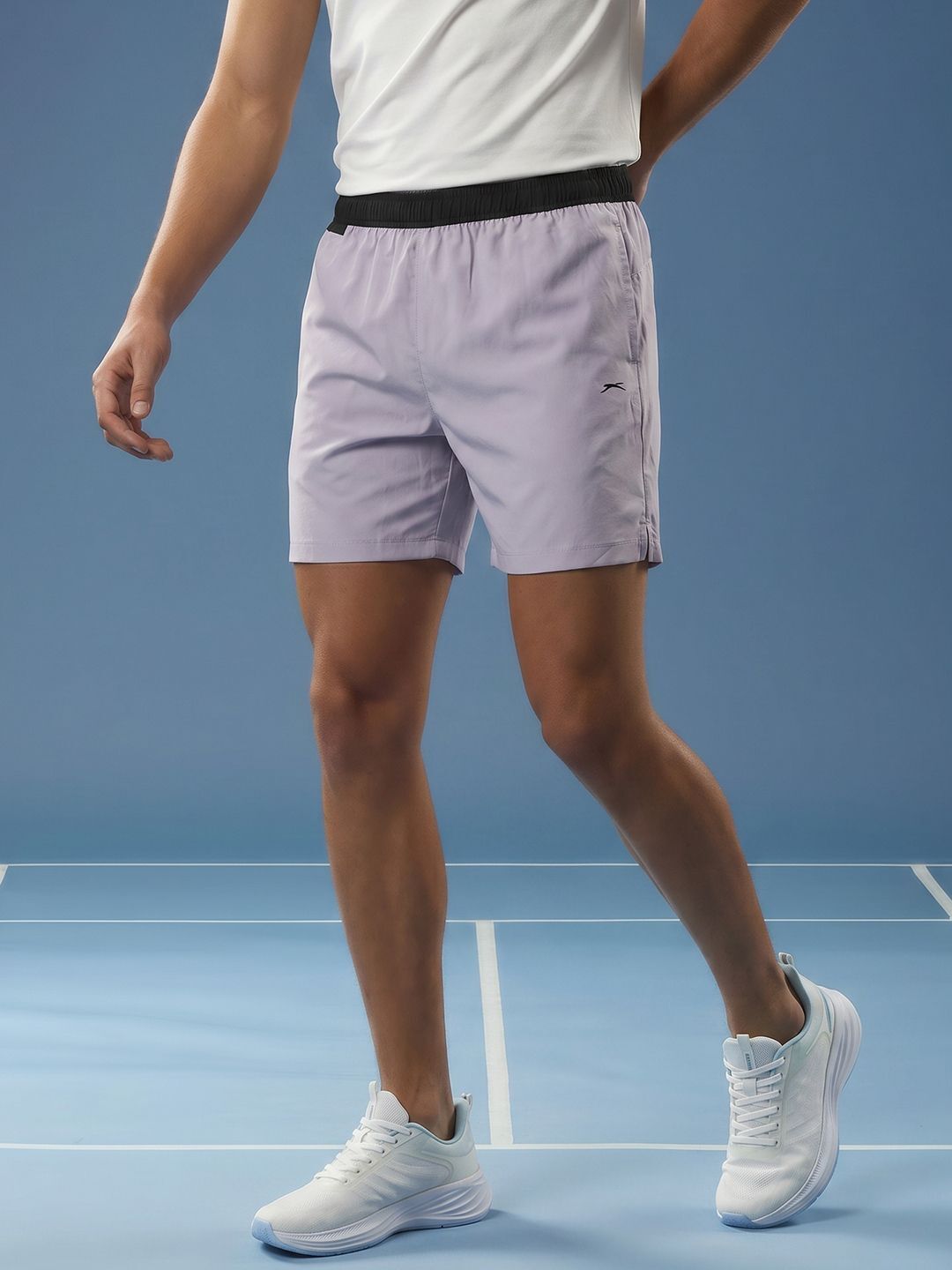 slazenger Solid Men Grey Sports Shorts-picture-0