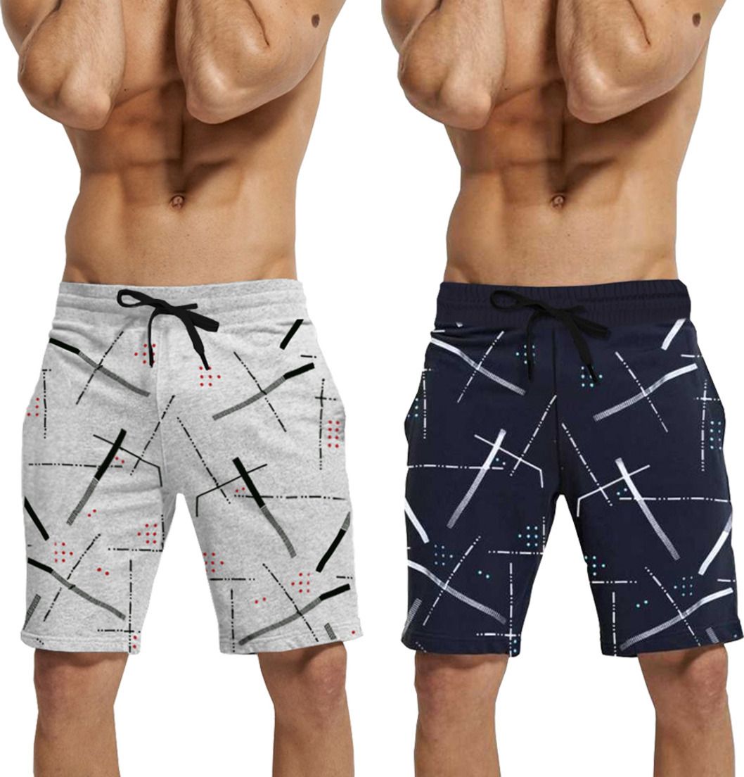tripr Pack of 2 Printed Men Multicolor Regular Shorts-picture-16