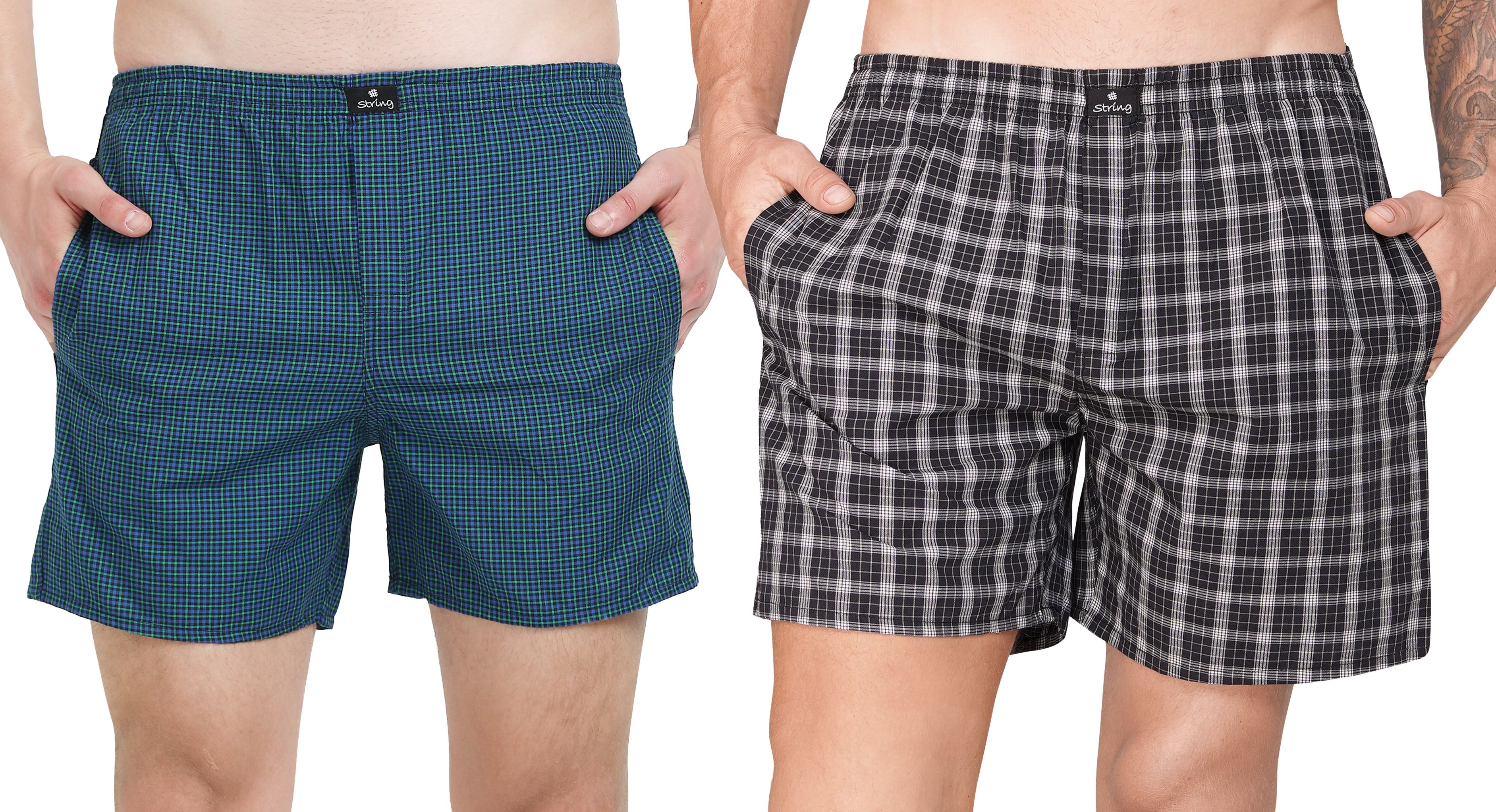string Pack of 2 Checkered Men Multicolor Boxer Shorts-picture-7