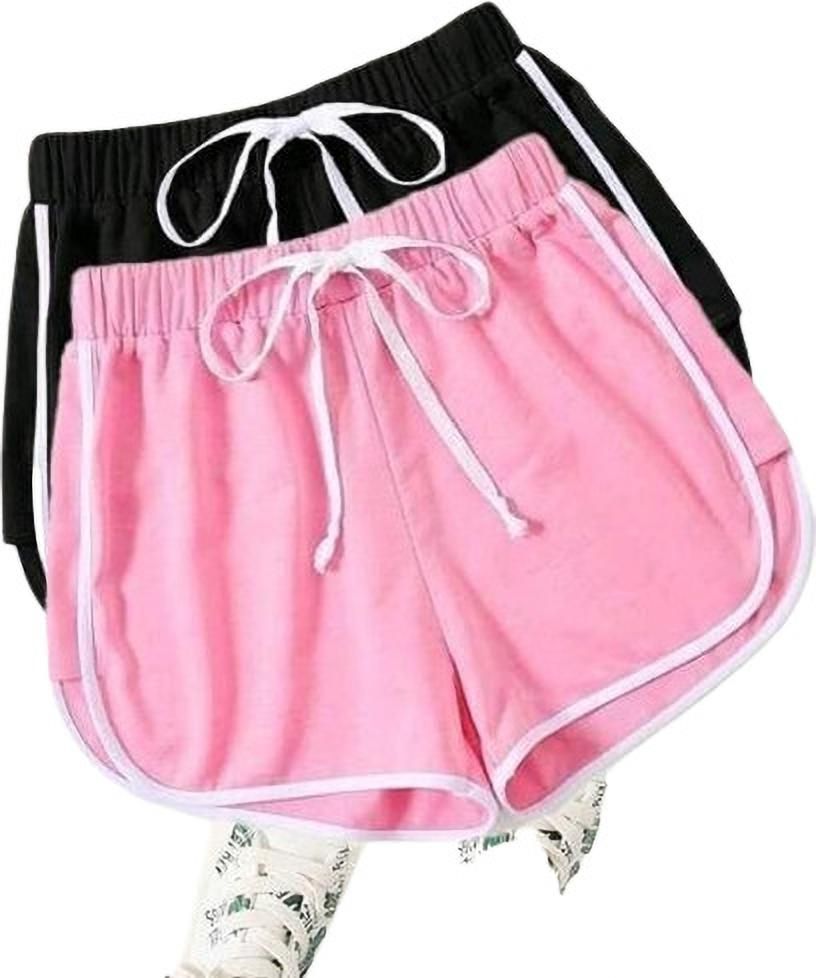Pack of 2 Solid Women Multicolor Basic Shorts