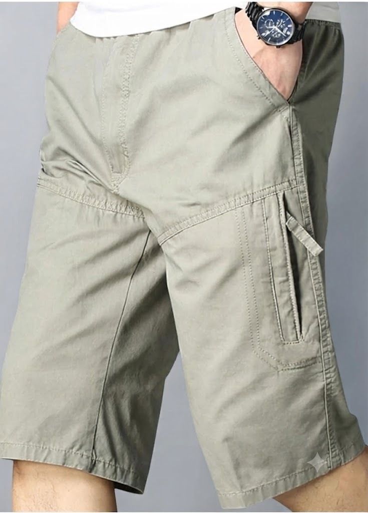 classic hub Solid Men Green Cargo Shorts-picture-16