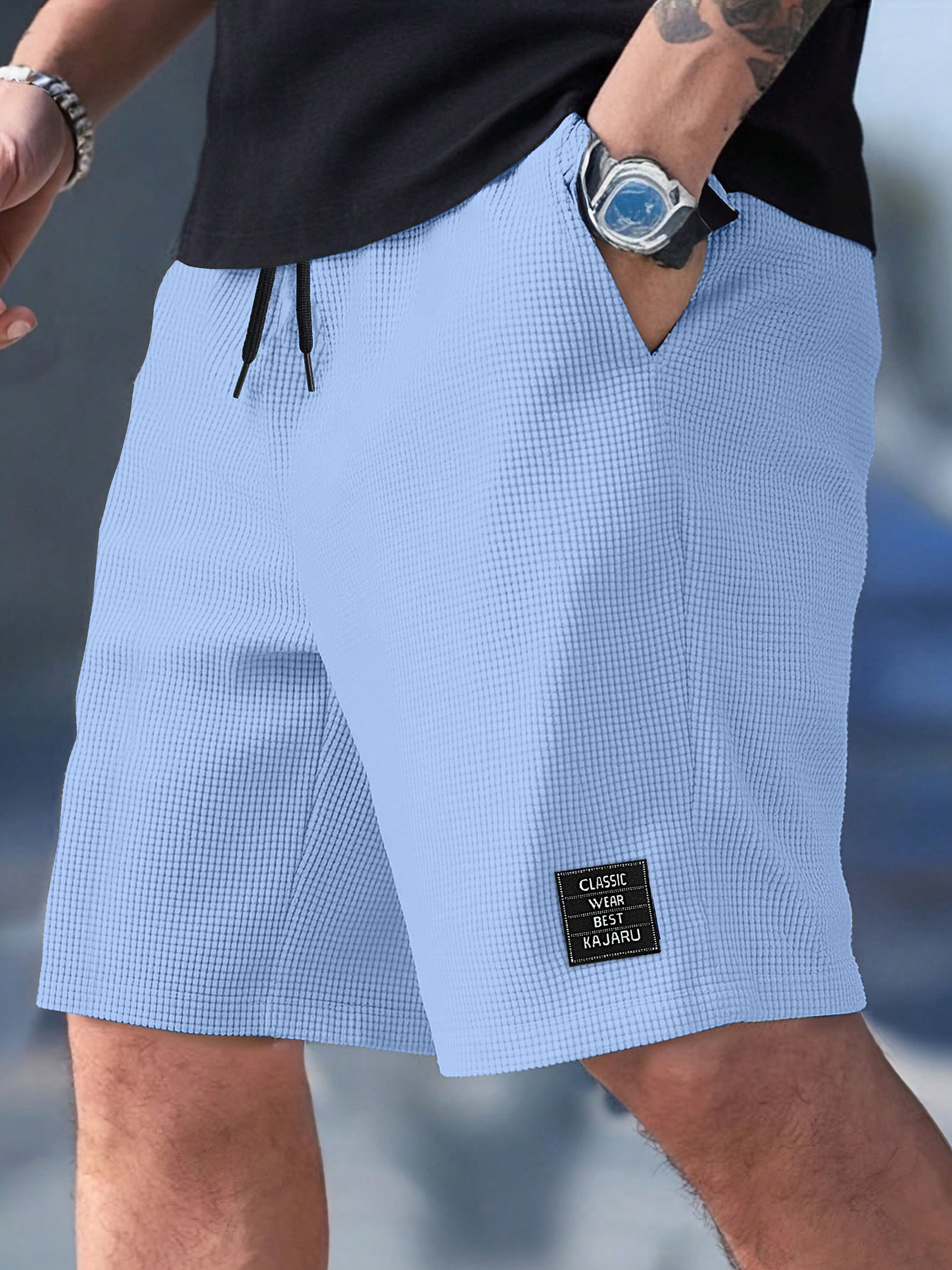 kajaru Self Design Men Blue Regular Shorts-picture-11