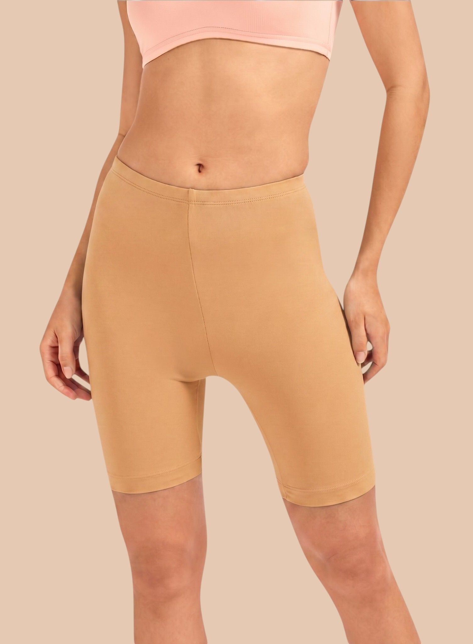 moda rapido Solid Women Beige Cycling Shorts, Compression Shorts-picture-30
