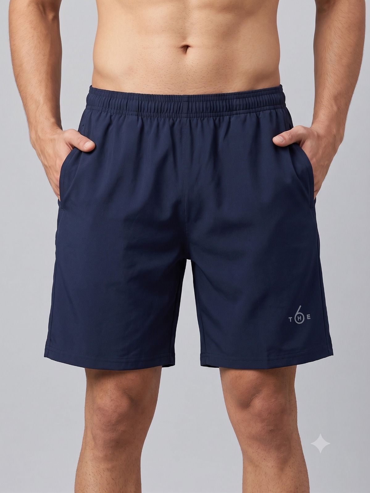 the six Solid Men Blue Gym Shorts, Running Shorts, Sports Shorts-picture-14