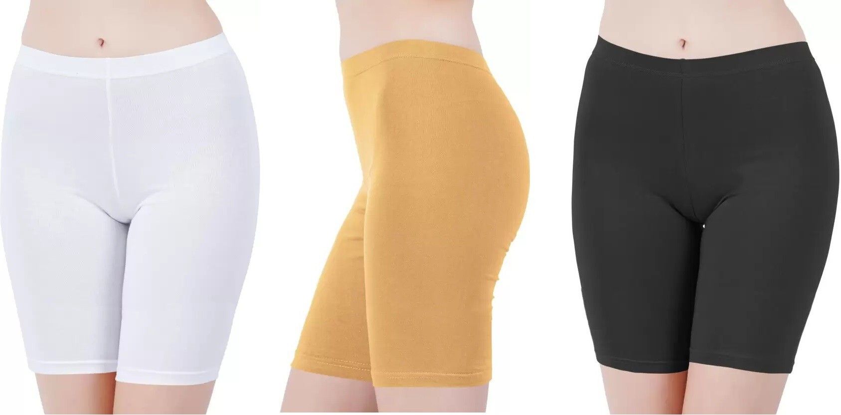 arla apparel Pack of 3 Solid Women Multicolor Cycling Shorts-picture-28