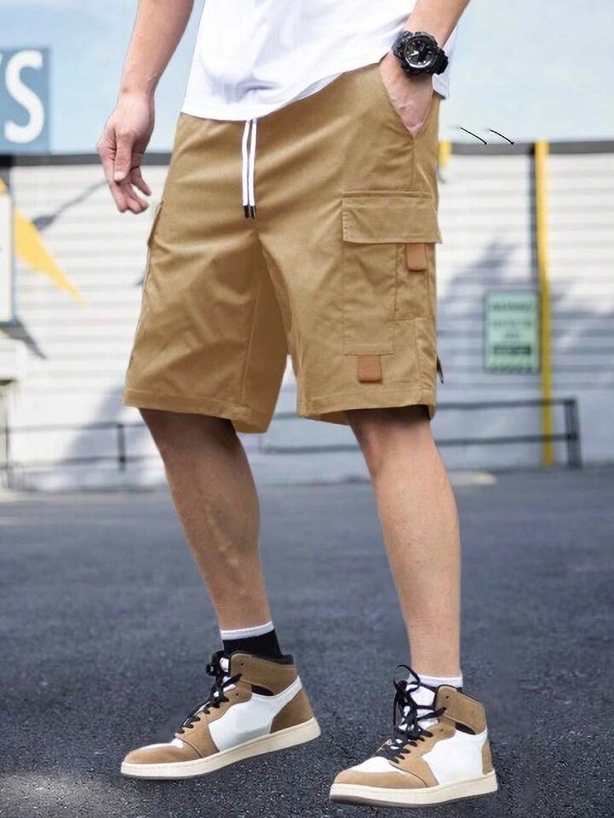 pitzz Solid Men Brown Cargo Shorts-picture-12
