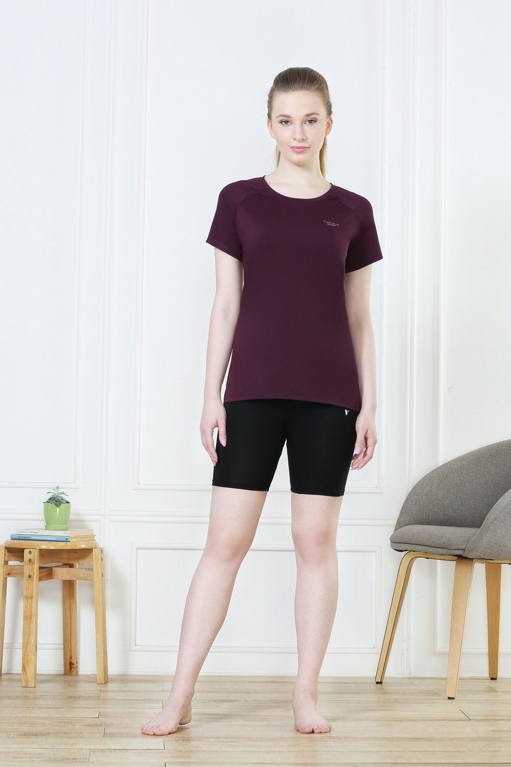 van heusen Solid Women Black Regular Shorts-picture-19