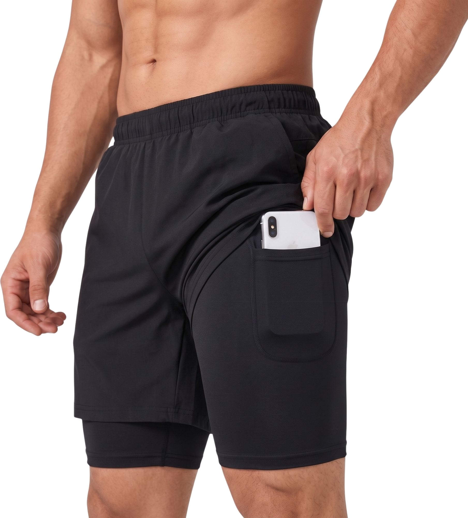 kyk Solid Men Black Gym Shorts, Sports Shorts, Cycling Shorts-picture-44
