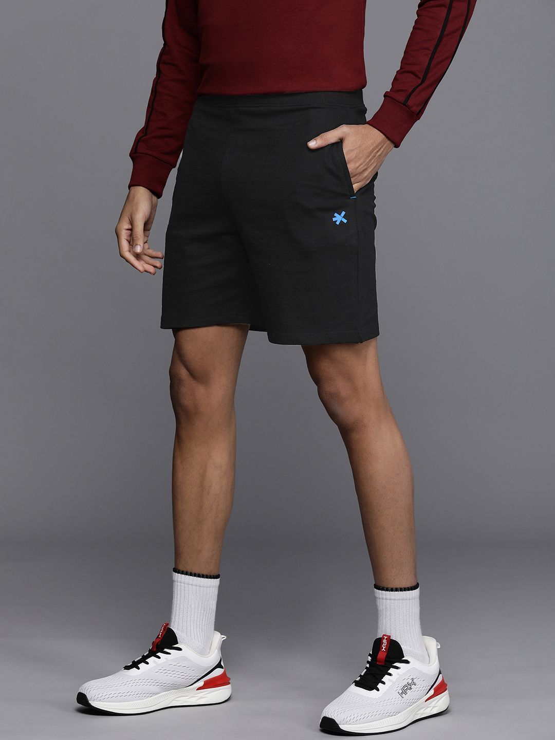 hrx by hrithik roshan Self Design Men Black Sports Shorts-picture-12