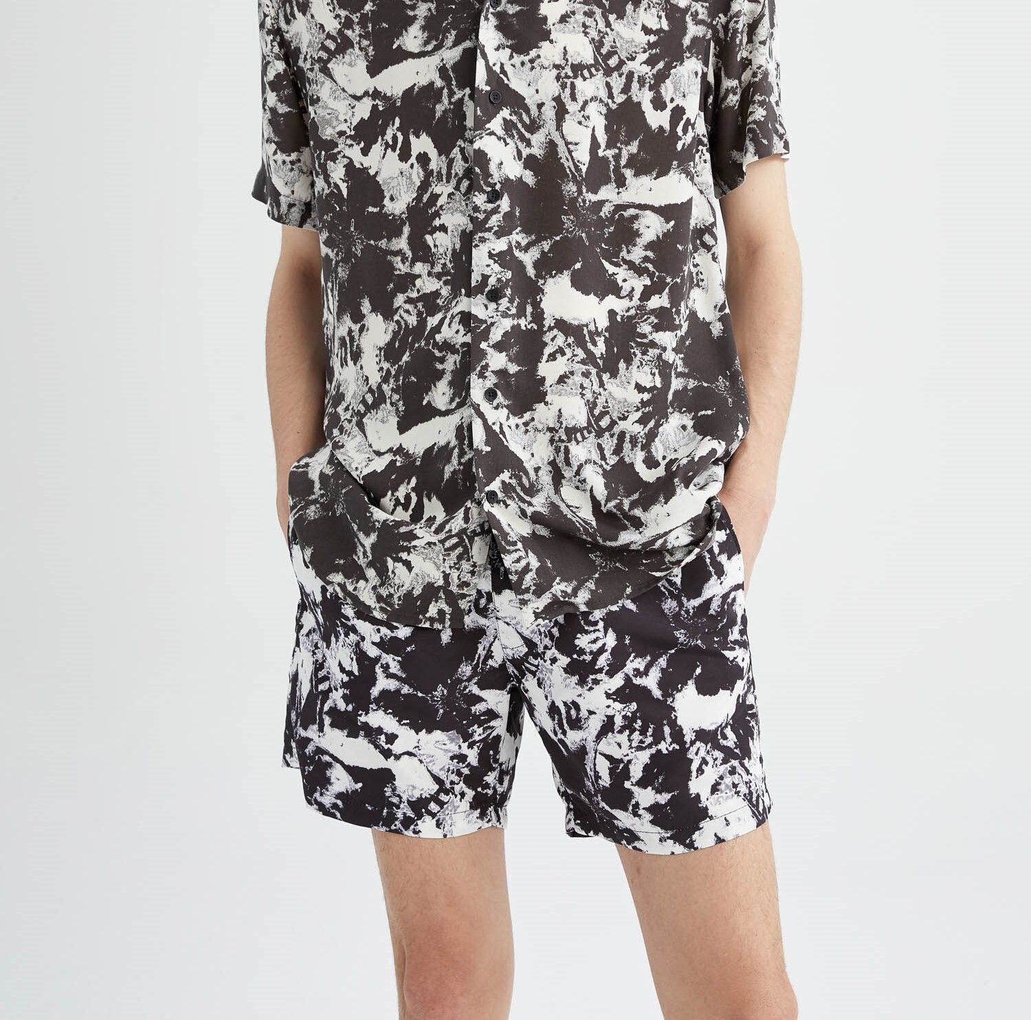 defacto Printed Women Black Swim Shorts-picture-10