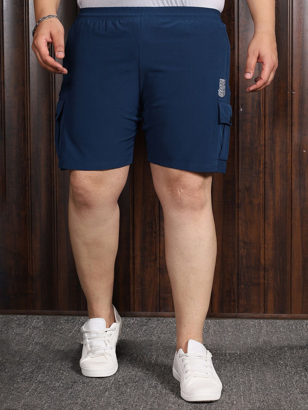 Solid Men Blue Casual Shorts-image-18