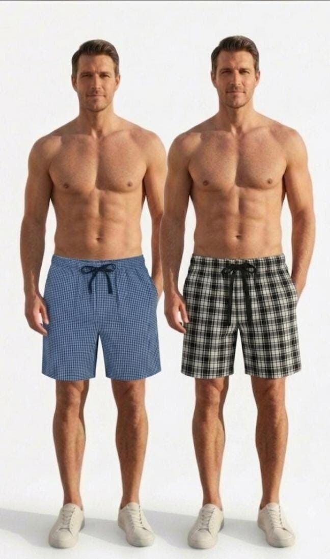 nicsfit Pack of 2 Checkered Men Light Blue, Grey Boxer Shorts-picture-46