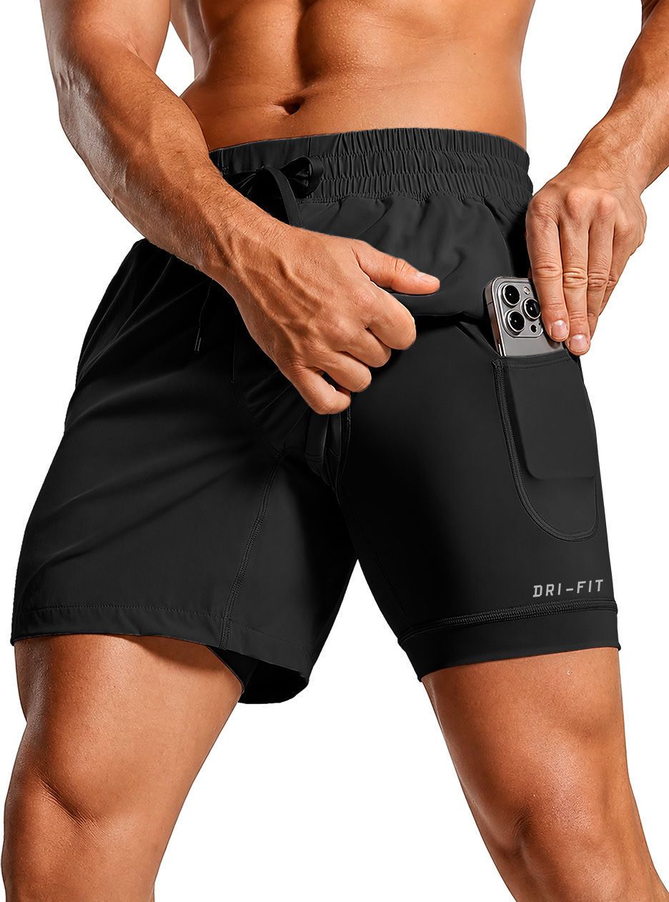 pravaha Solid Men Black Gym Shorts-picture-24