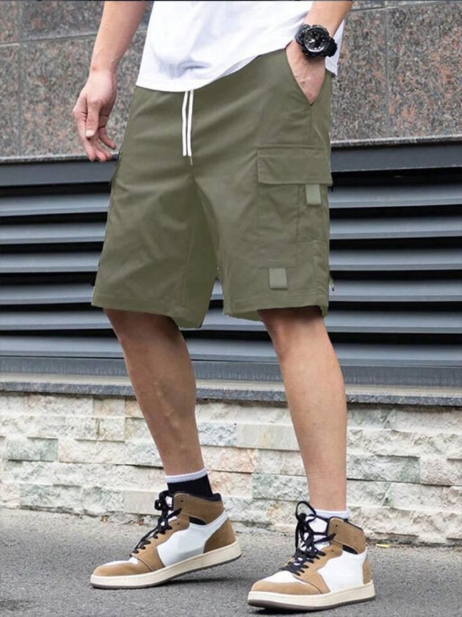 pitzz Solid Men Green Cargo Shorts-picture-25