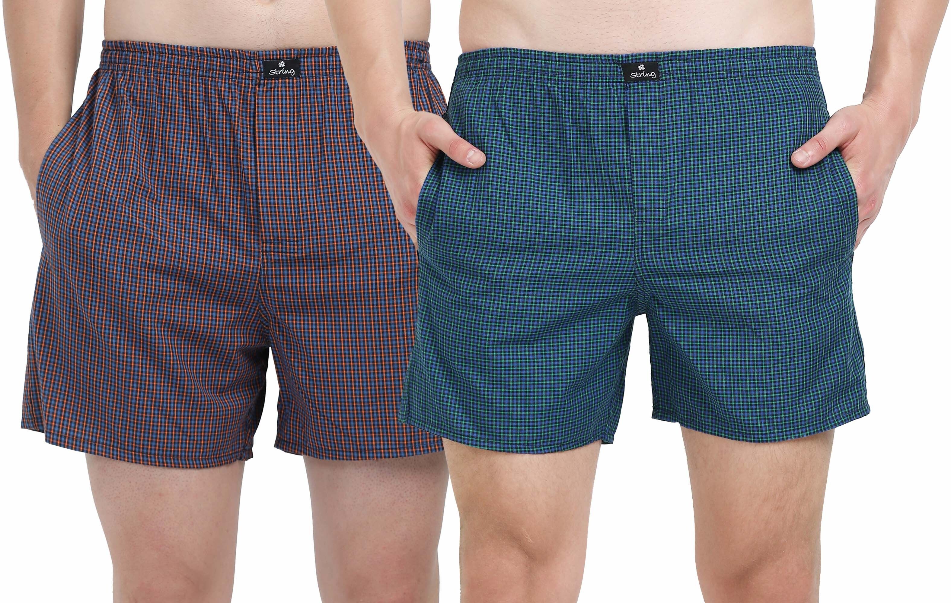 string Pack of 2 Checkered Men Multicolor Boxer Shorts-picture-5