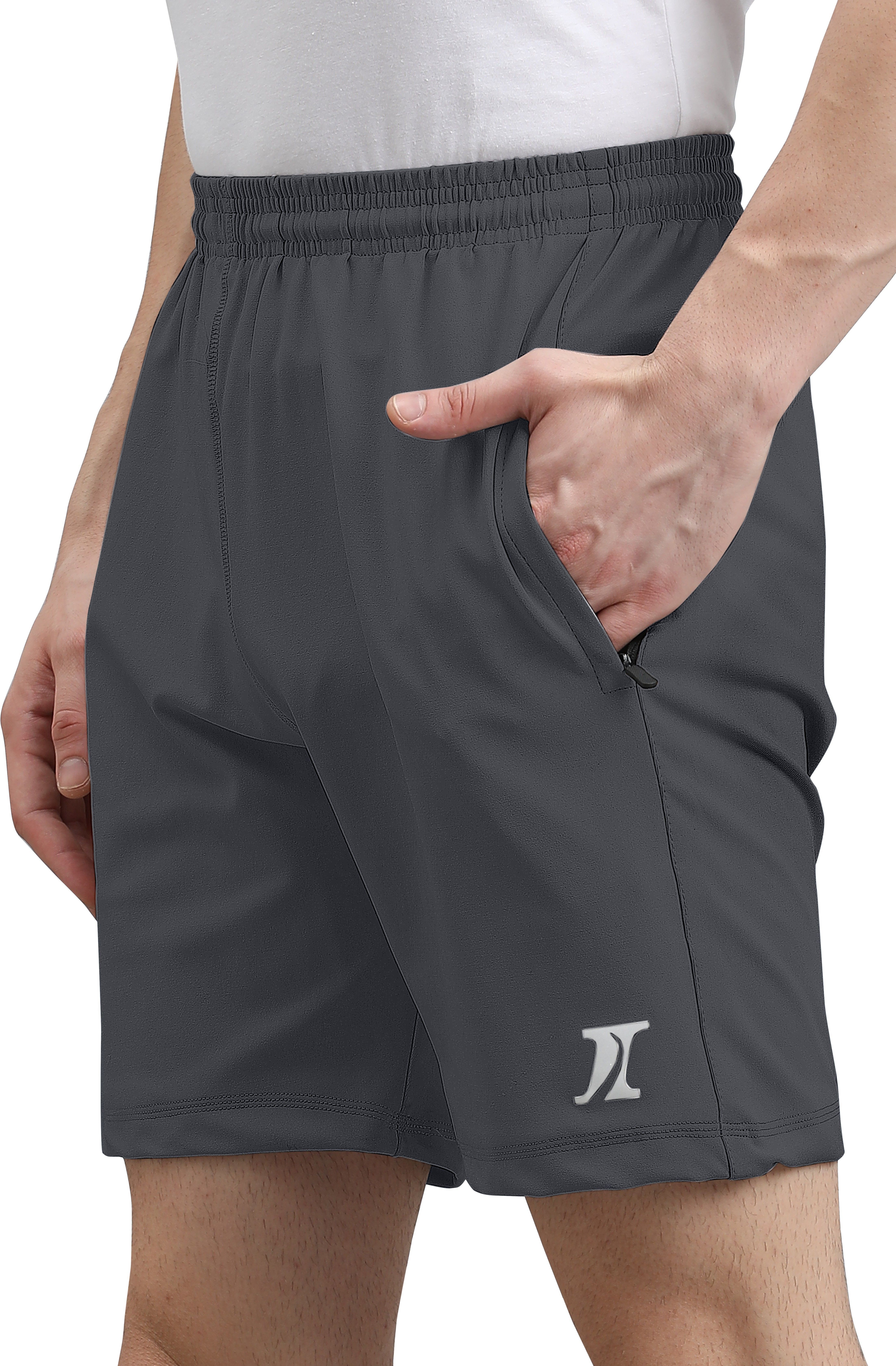 indiclub Solid Men Dark Grey Regular Shorts, Sports Shorts, Beach Shorts-picture-26