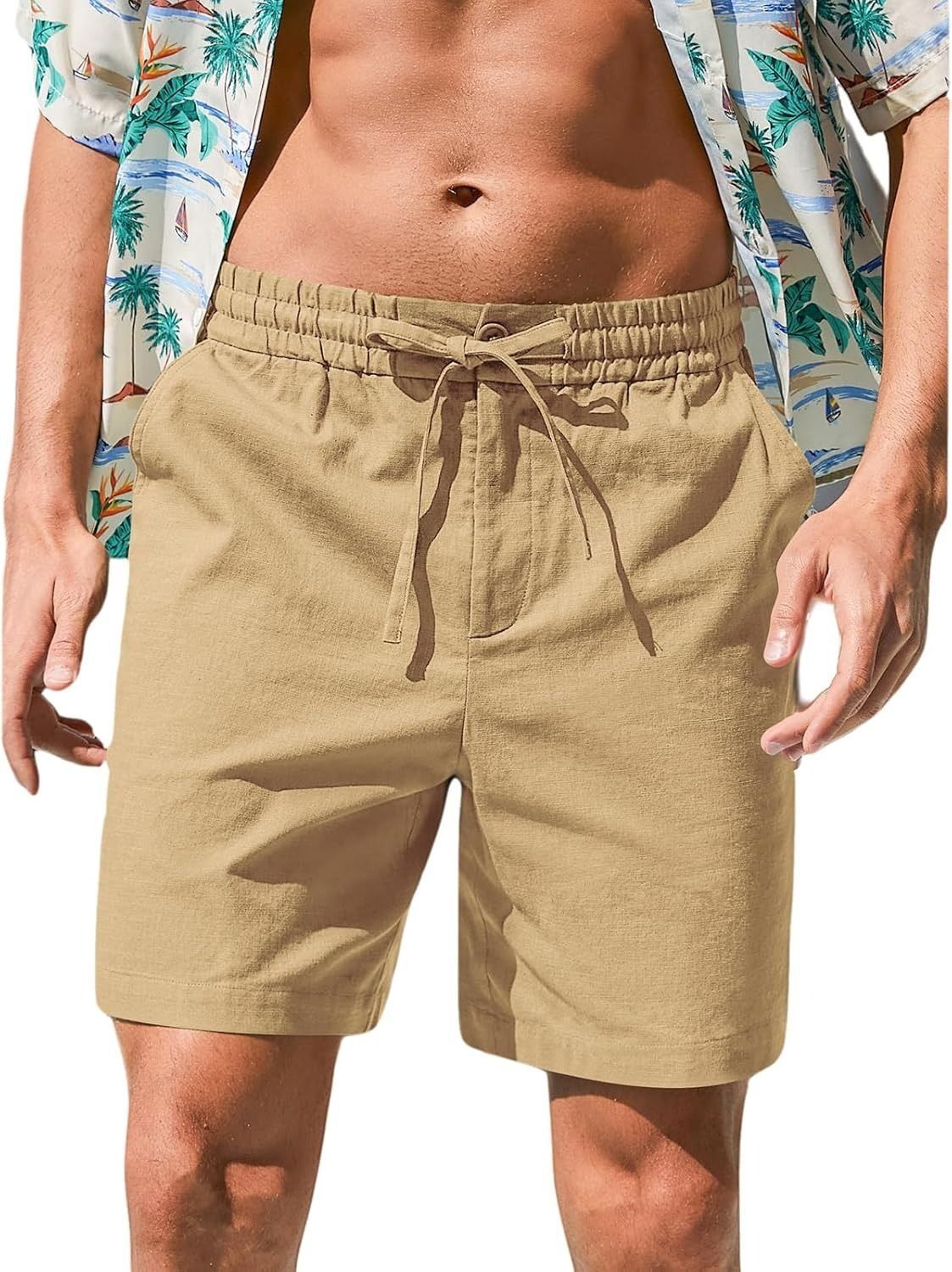 pptoss Solid Men Beige Casual Shorts-picture-4